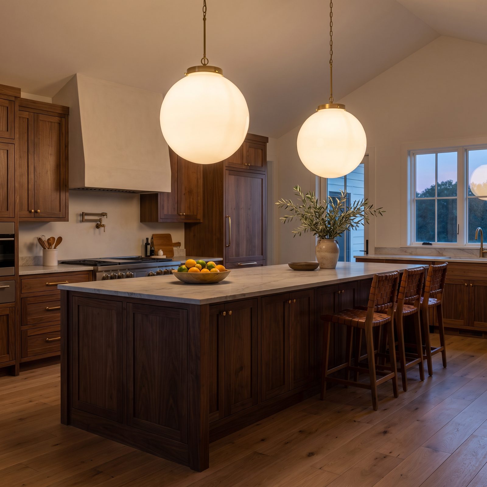 Oversized Pendants That Anchor the Island