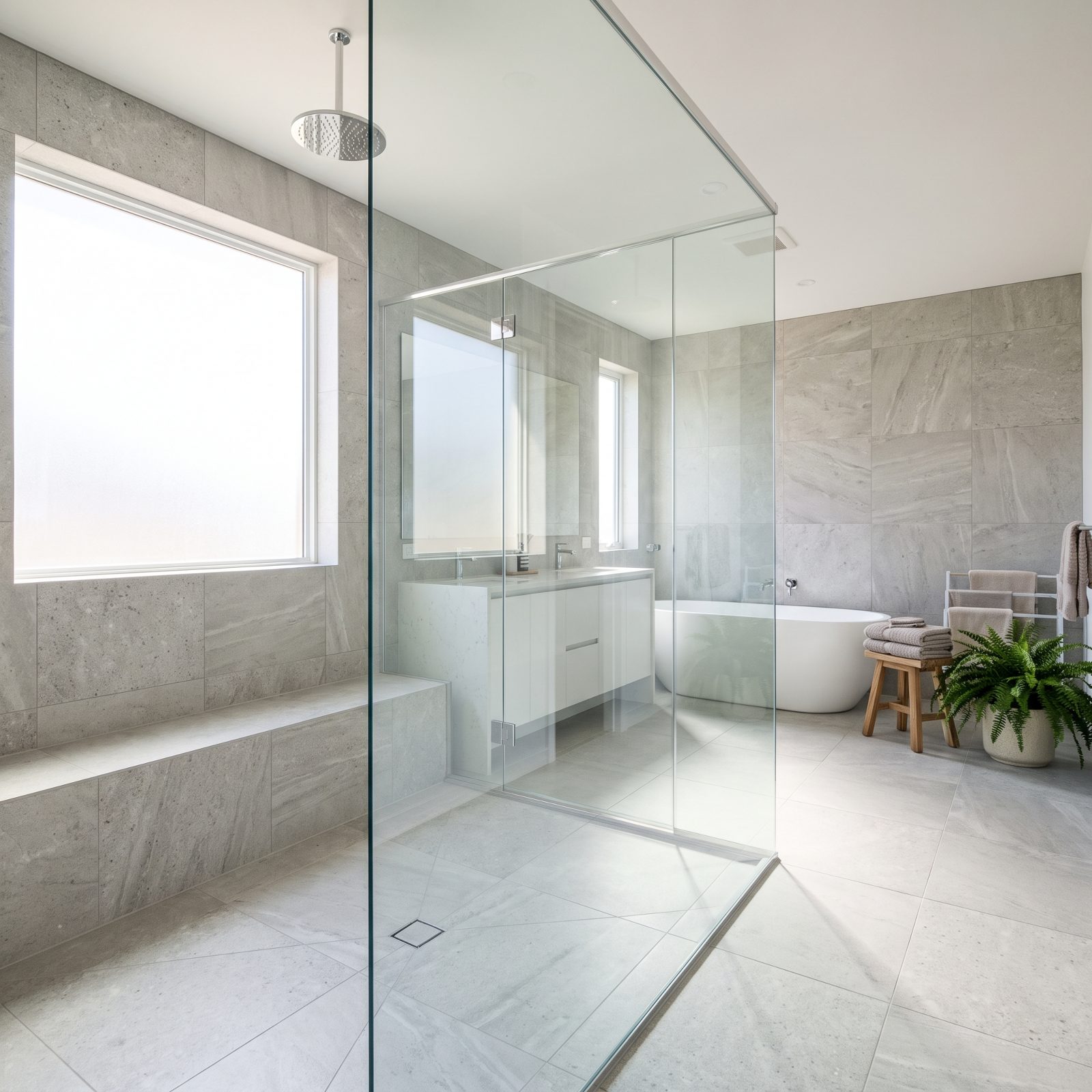 An Oversized Shower With Room to Move