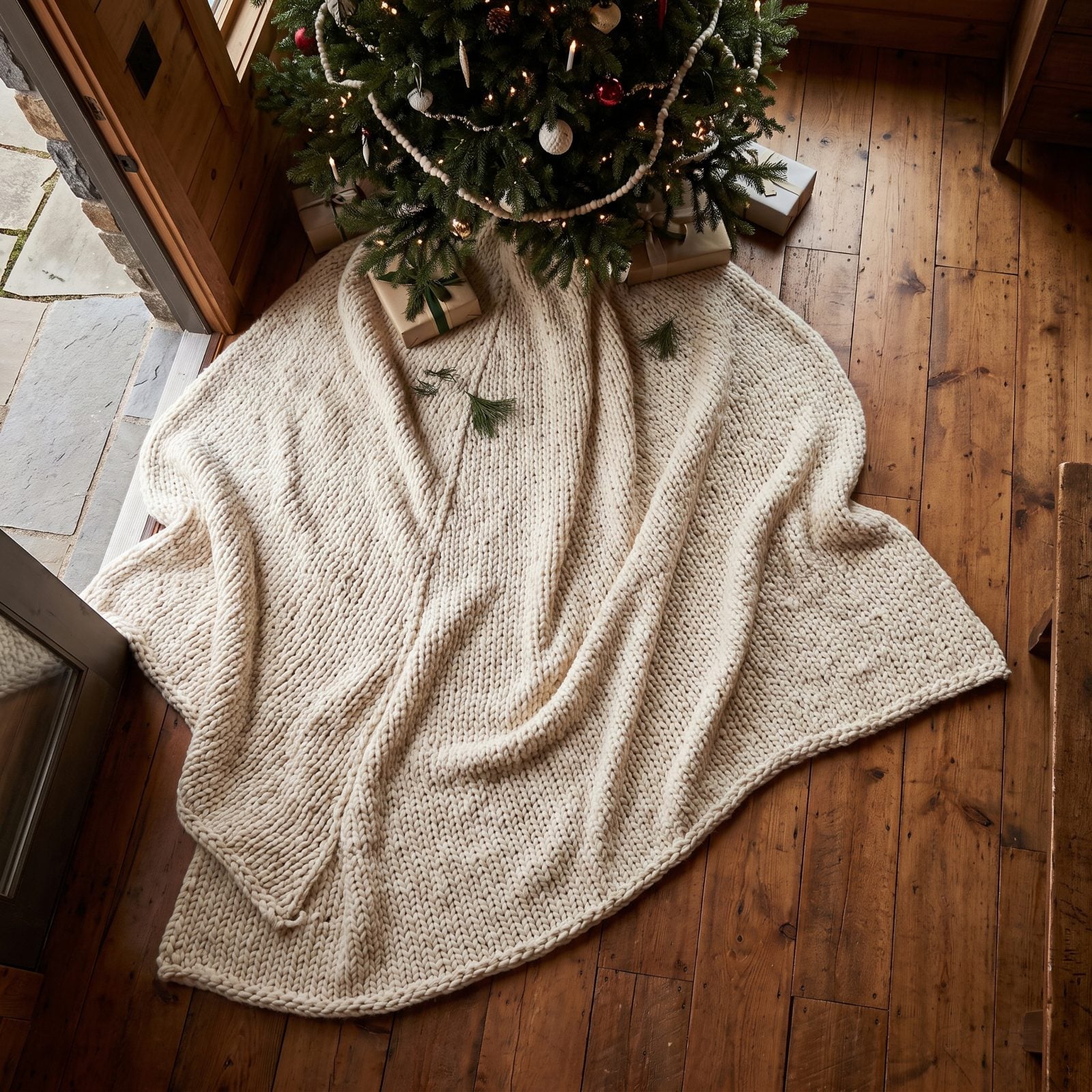 The Oversized Tree Skirt Spilling Into the Walkway