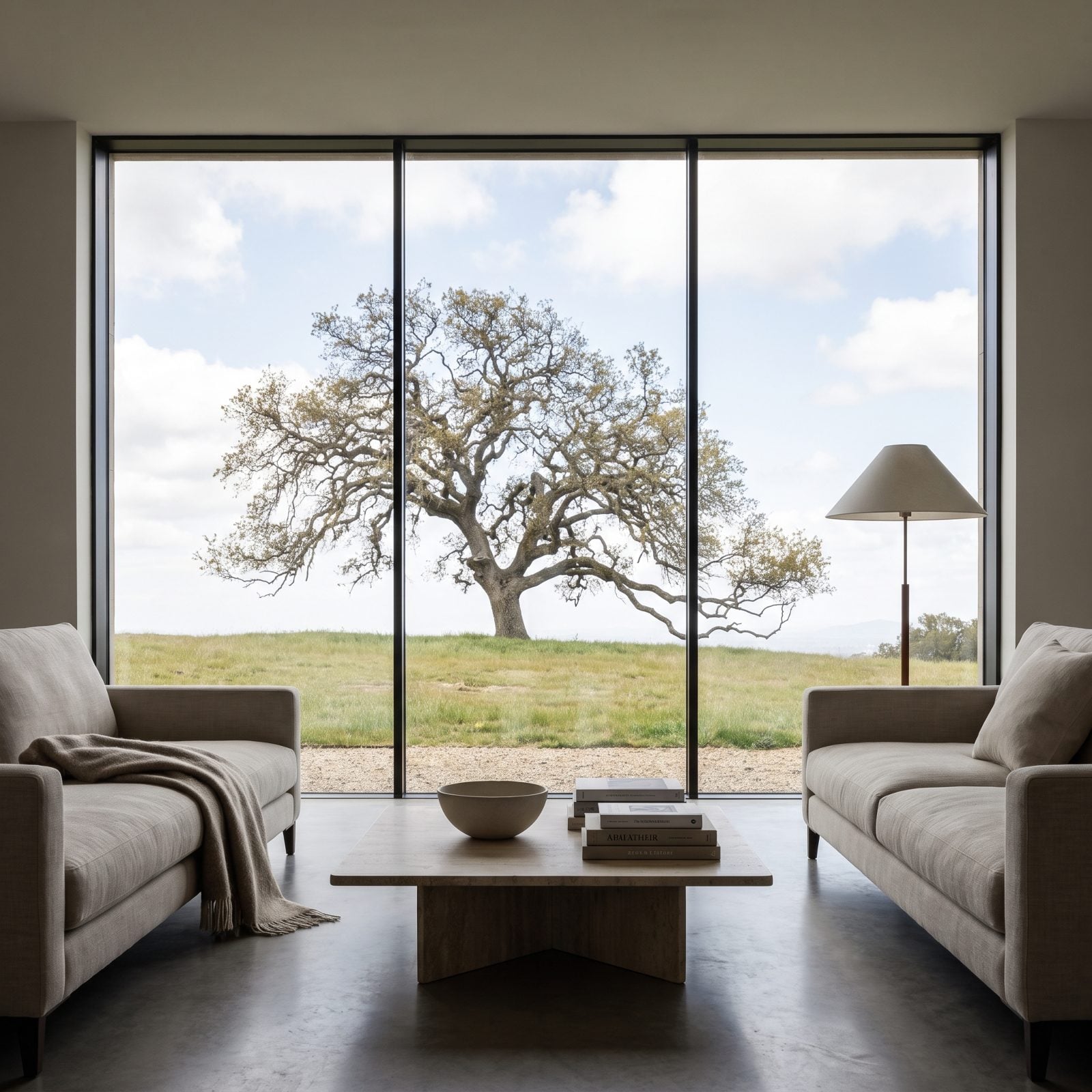 Oversized Windows Framing a Strong View