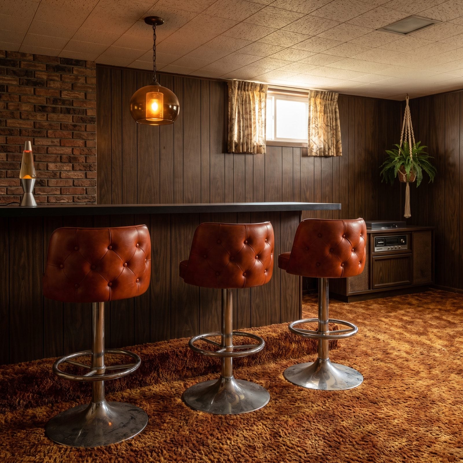 Padded Bar Stools With Chrome Bases and Vinyl Seats