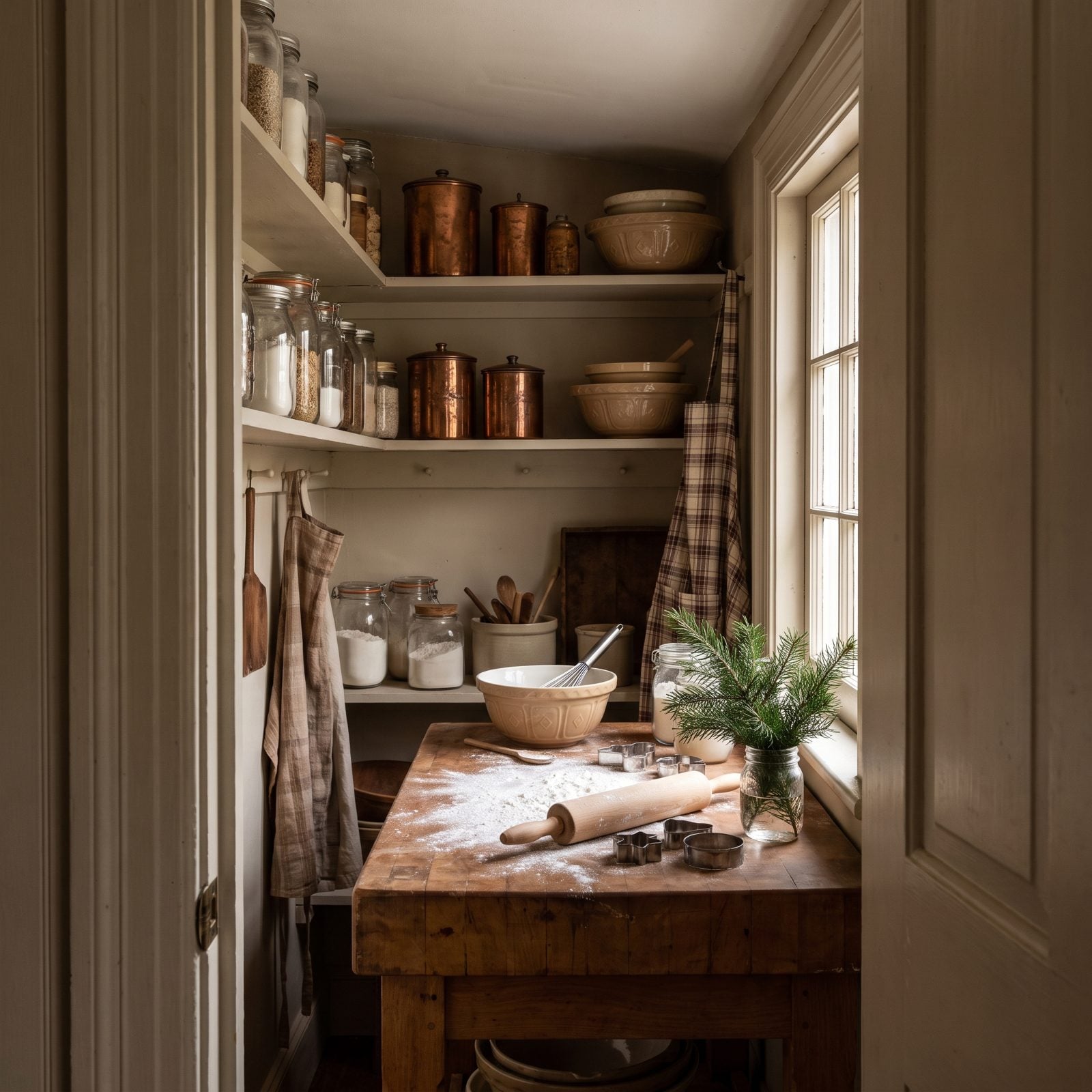 A Pantry Converted Into a Holiday Baking Station