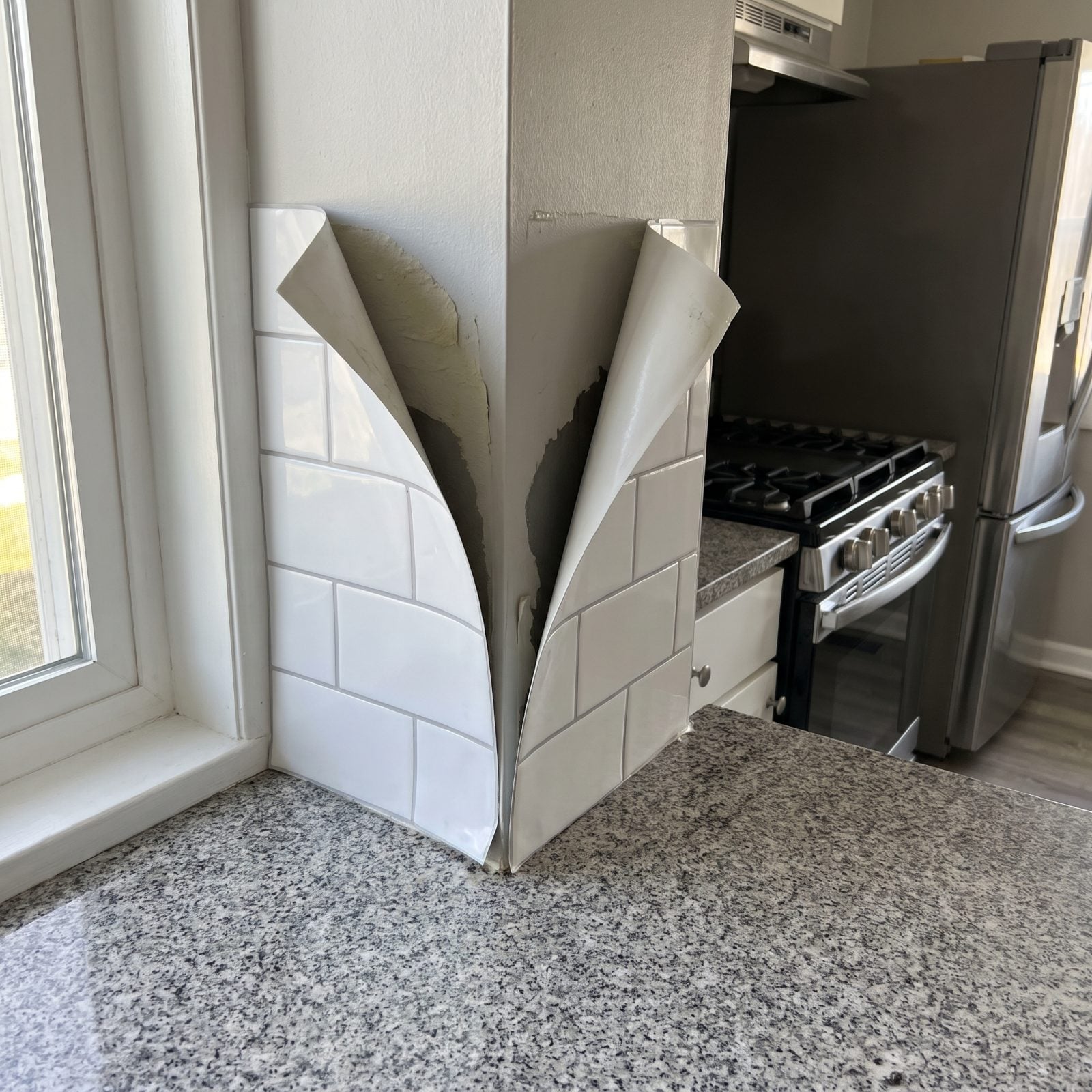Peel-and-Stick Backsplash Lifting at the Edges