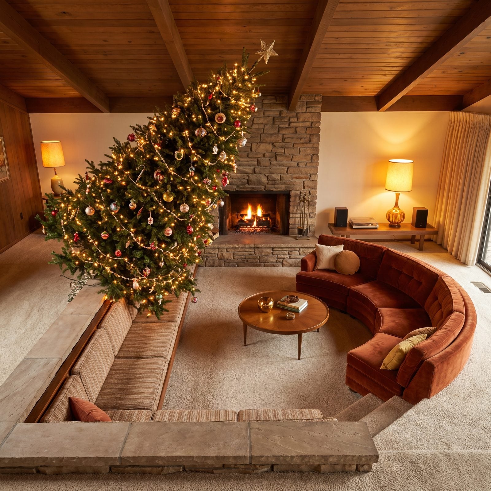 Perched at the Edge of a Sunken Conversation Pit