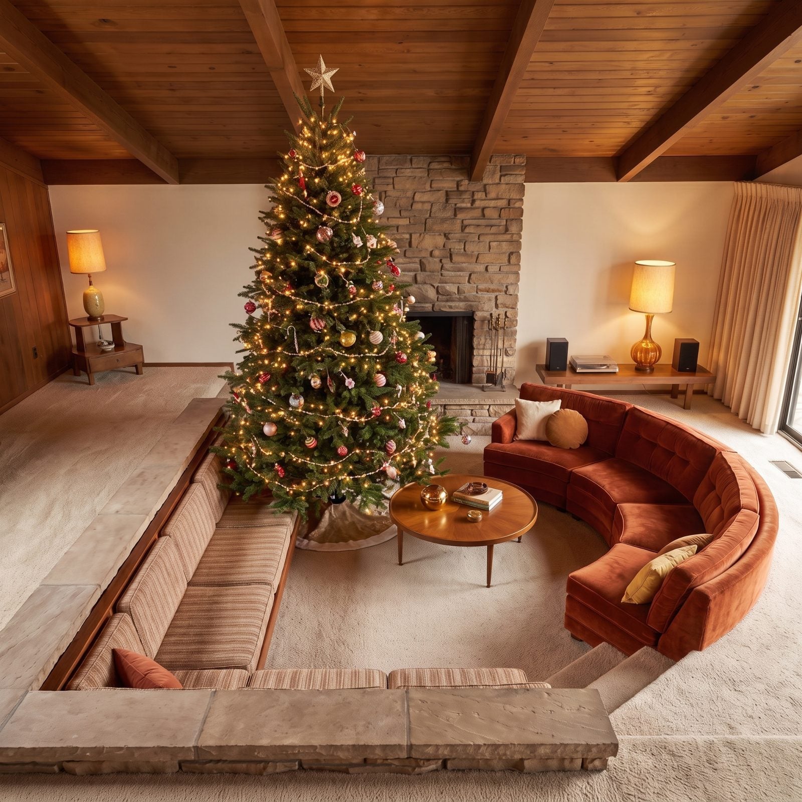 Perched at the Edge of a Sunken Conversation Pit