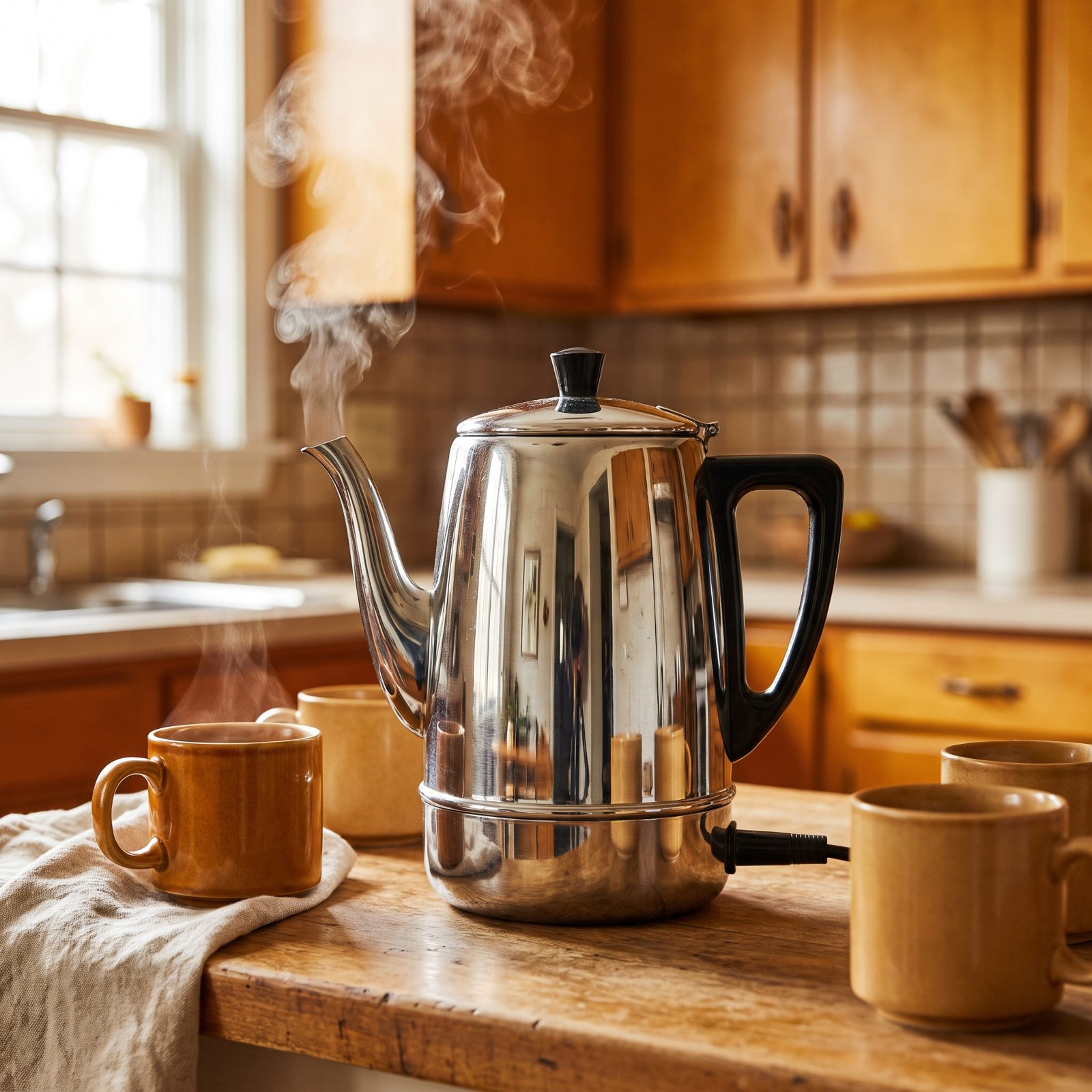 The Percolator Making Coffee All Afternoon