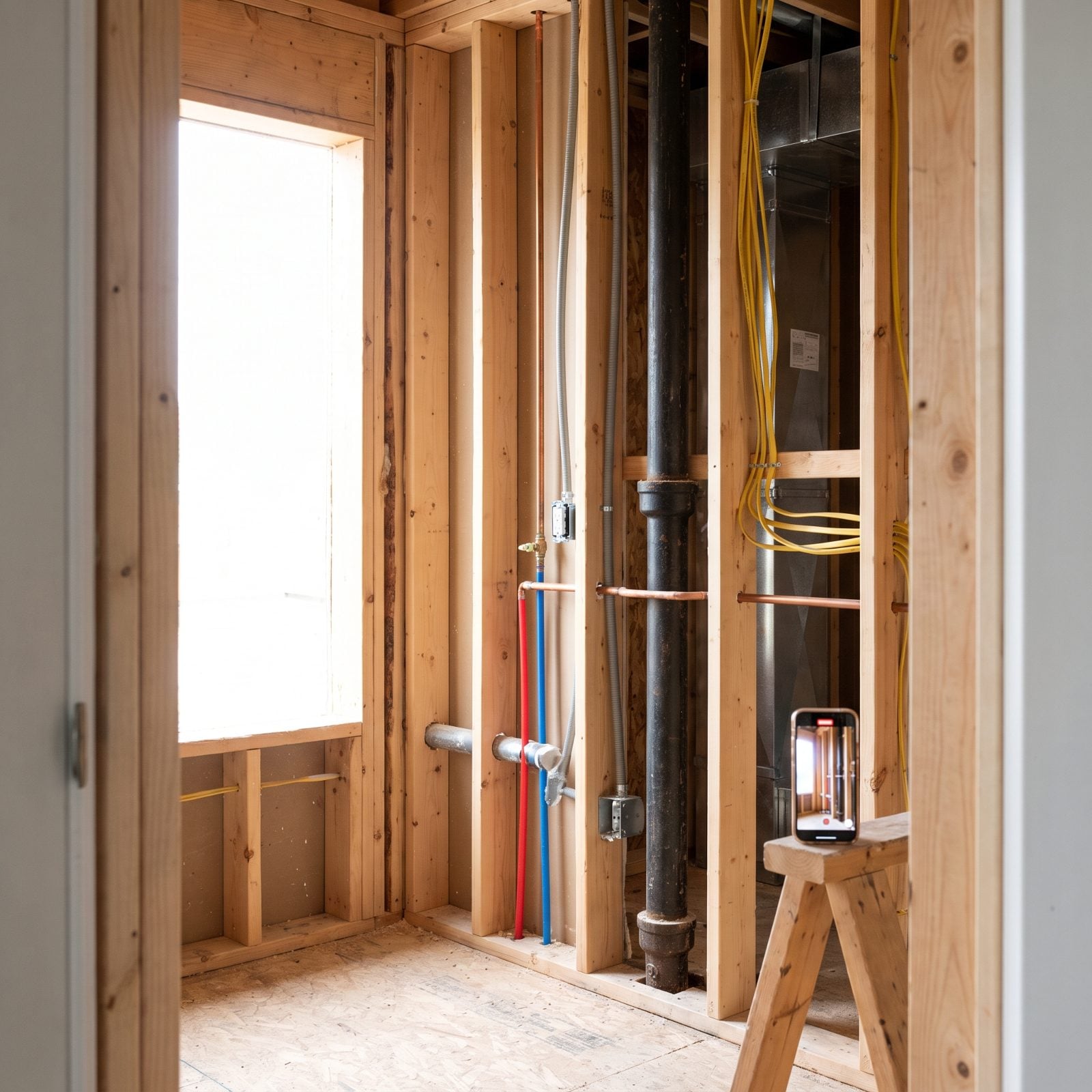 Photographs of Open Walls Taken Before the Drywall Goes Up