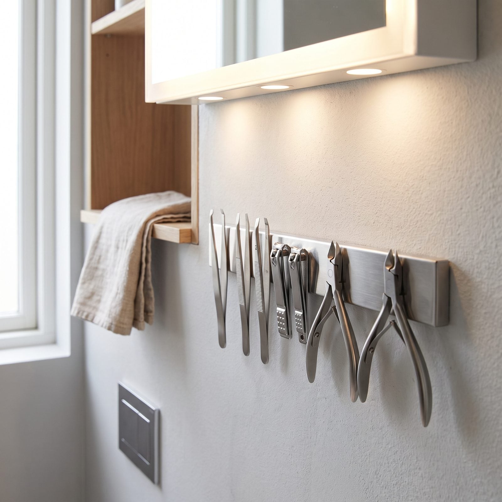 Pin Tweezers and Clippers to a Magnetic Strip