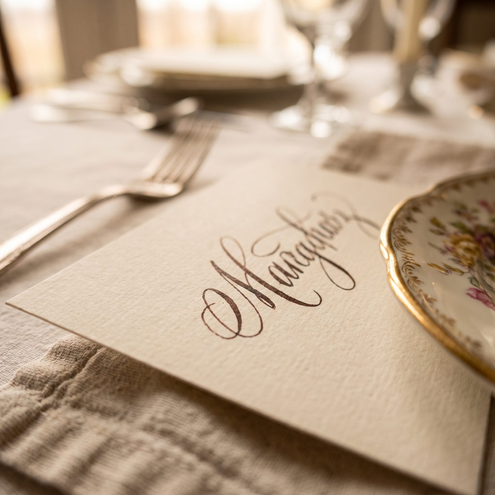 Place Cards Written in Grandma's Best Cursive