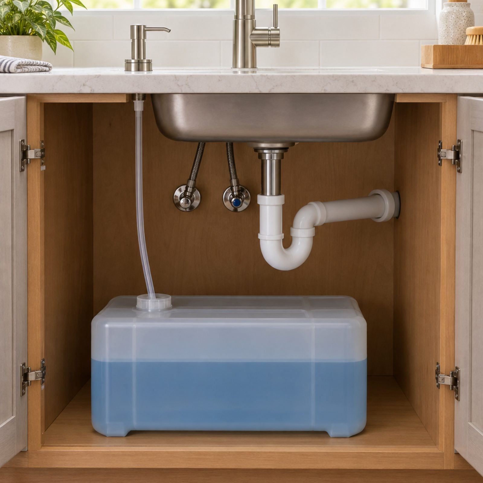 Plumb the Soap Pump to a Hidden Reservoir You Rarely Refill