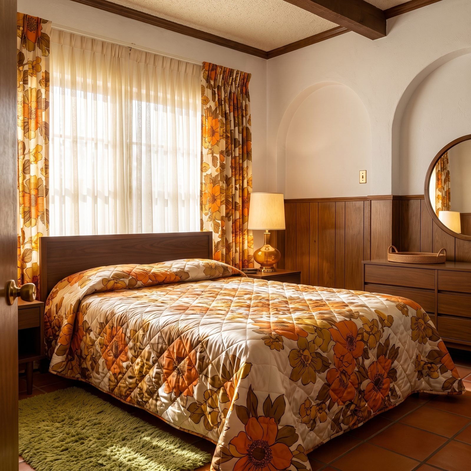 The Polyester Bedspread Covered in Flowers the Size of Dinner Plates