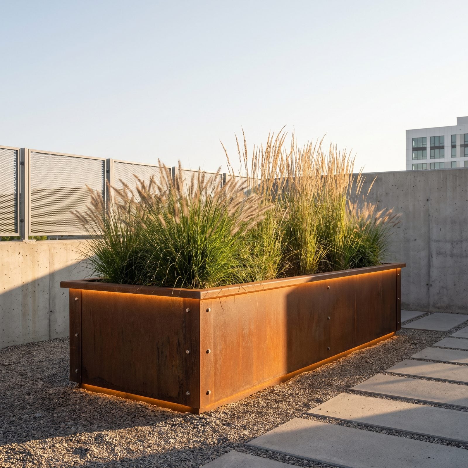 Prefab Corten Steel Planters You Install in an Afternoon