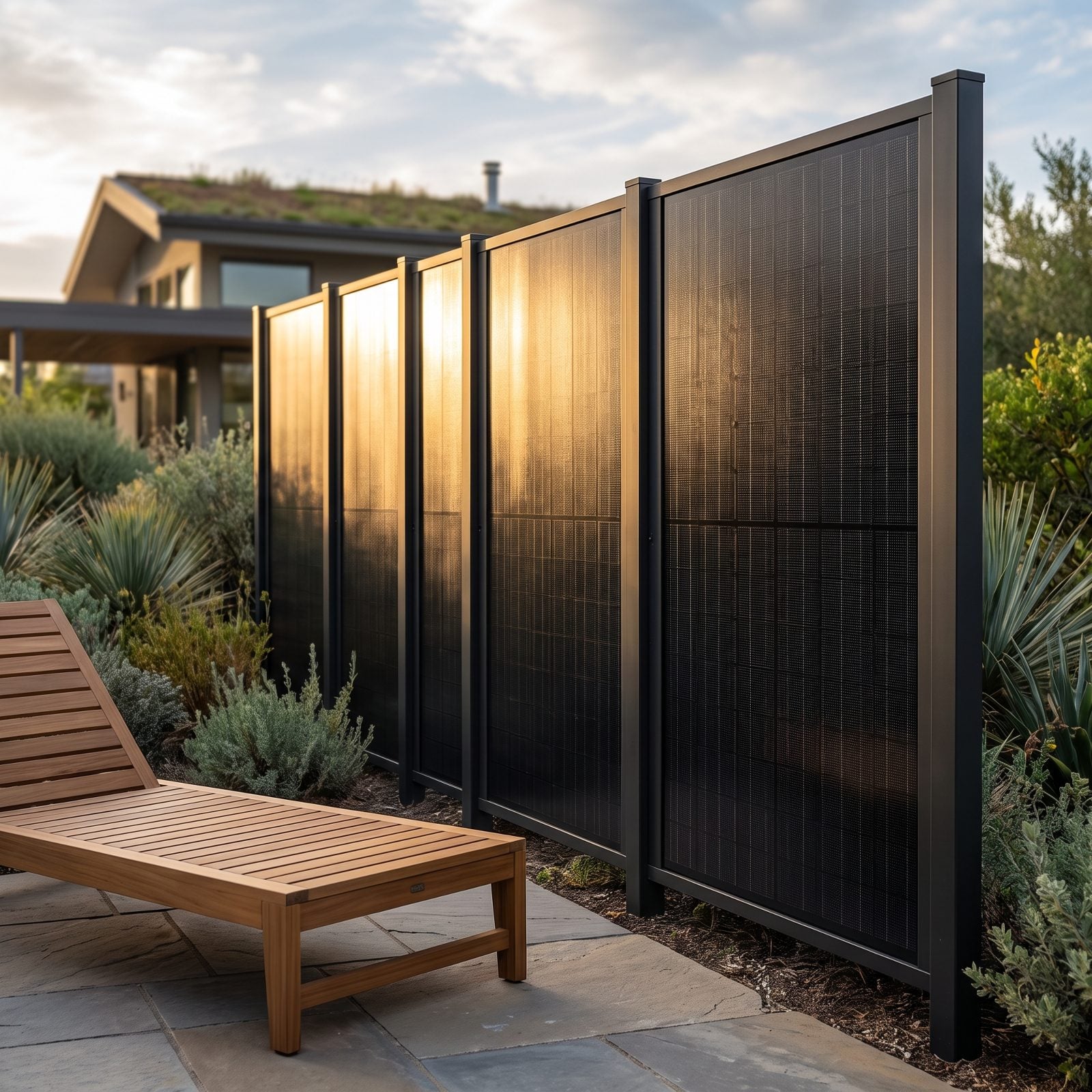 A Privacy Screen Integrated With Solar Panels