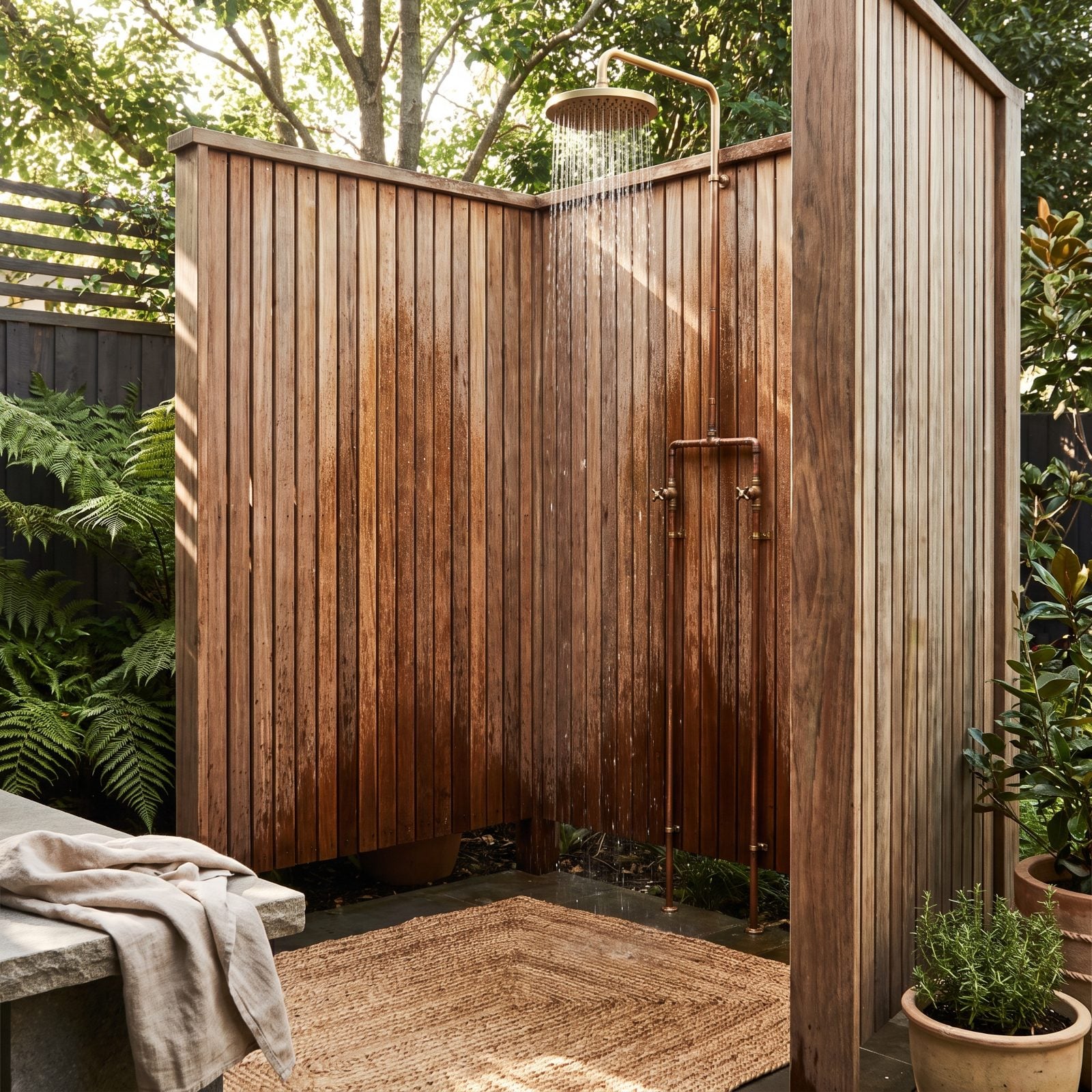 A Private Outdoor Shower Enclosure