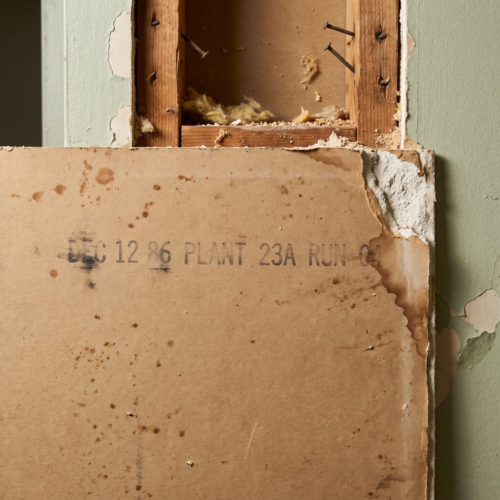 Production Codes Printed on the Back of the Drywall
