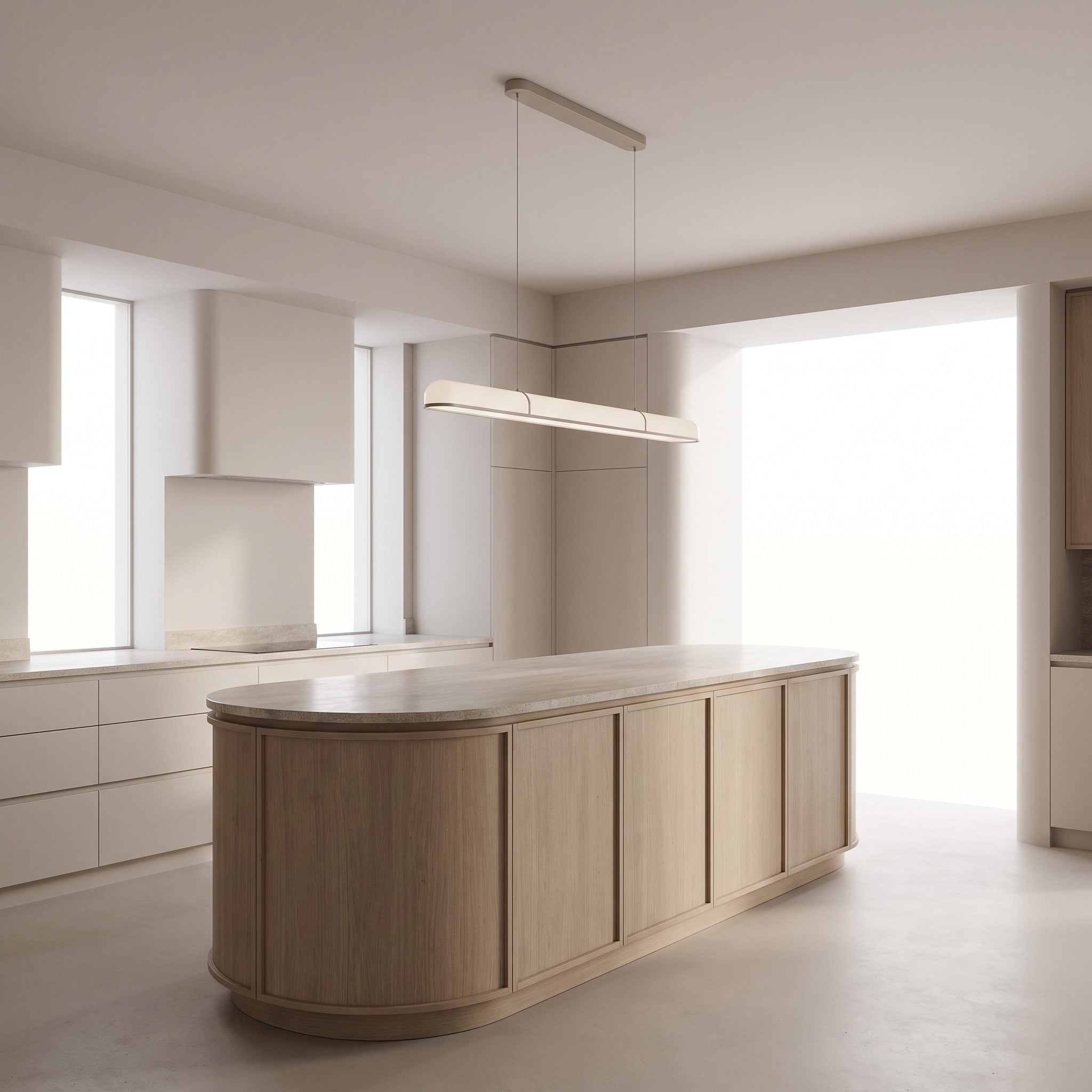 Racetrack Island With One Capsule Linear Pendant