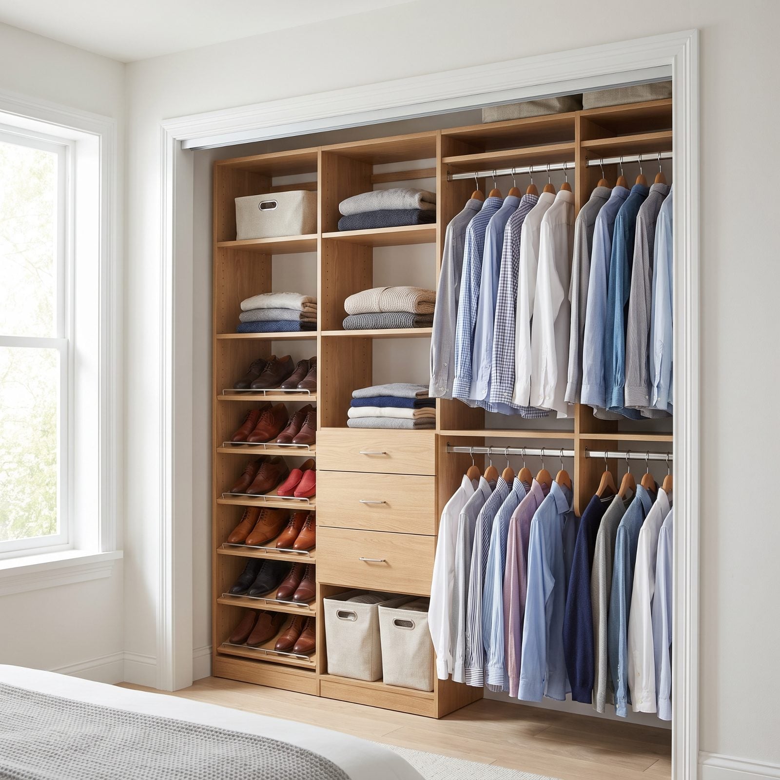 Reach-In Closets With Custom Organizers