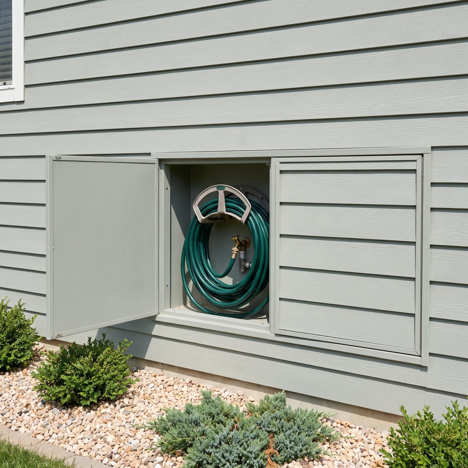 A Recessed Hose-Reel Cabinet That Disappears Into the Wall