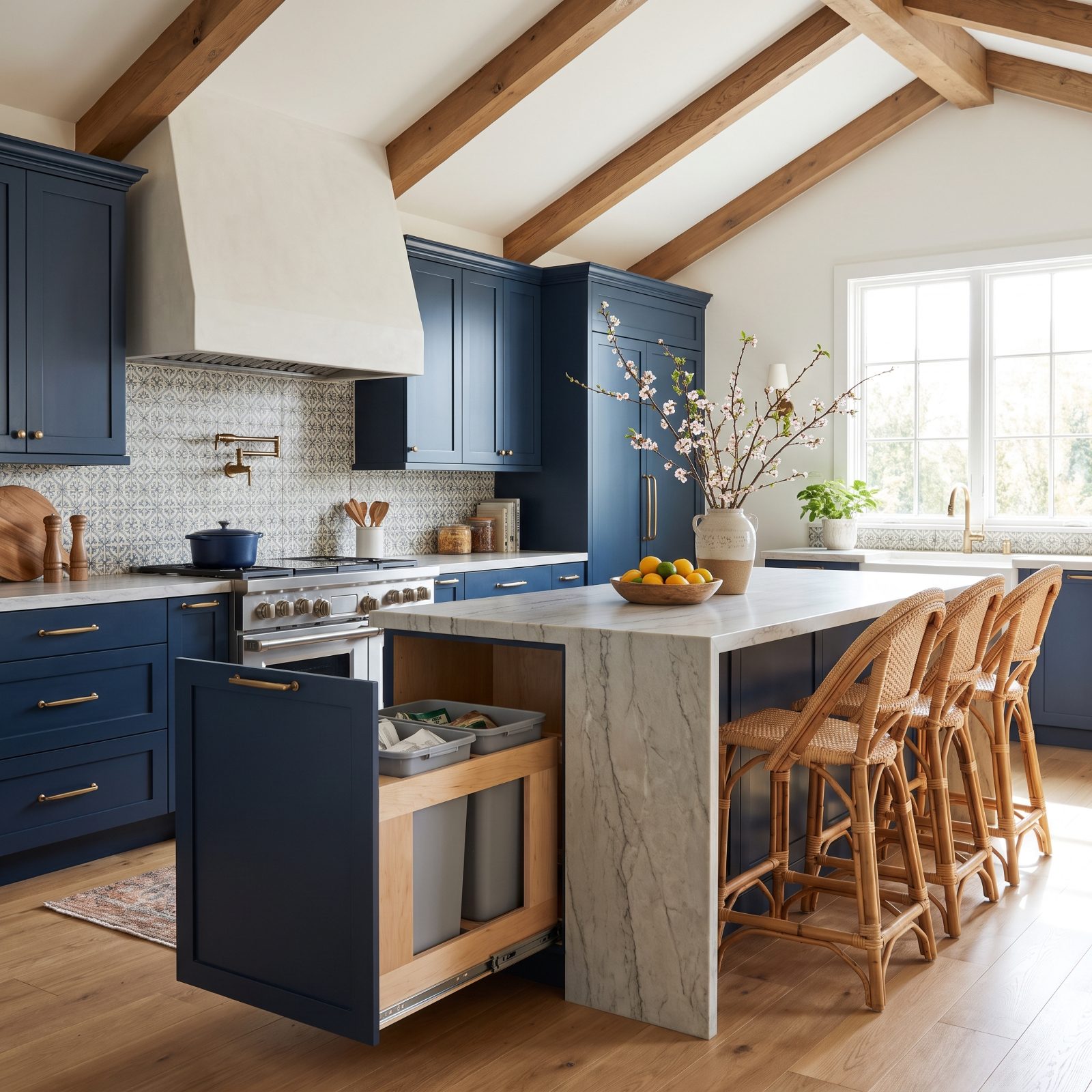 A Recycling Center Built Right Into the Cabinets