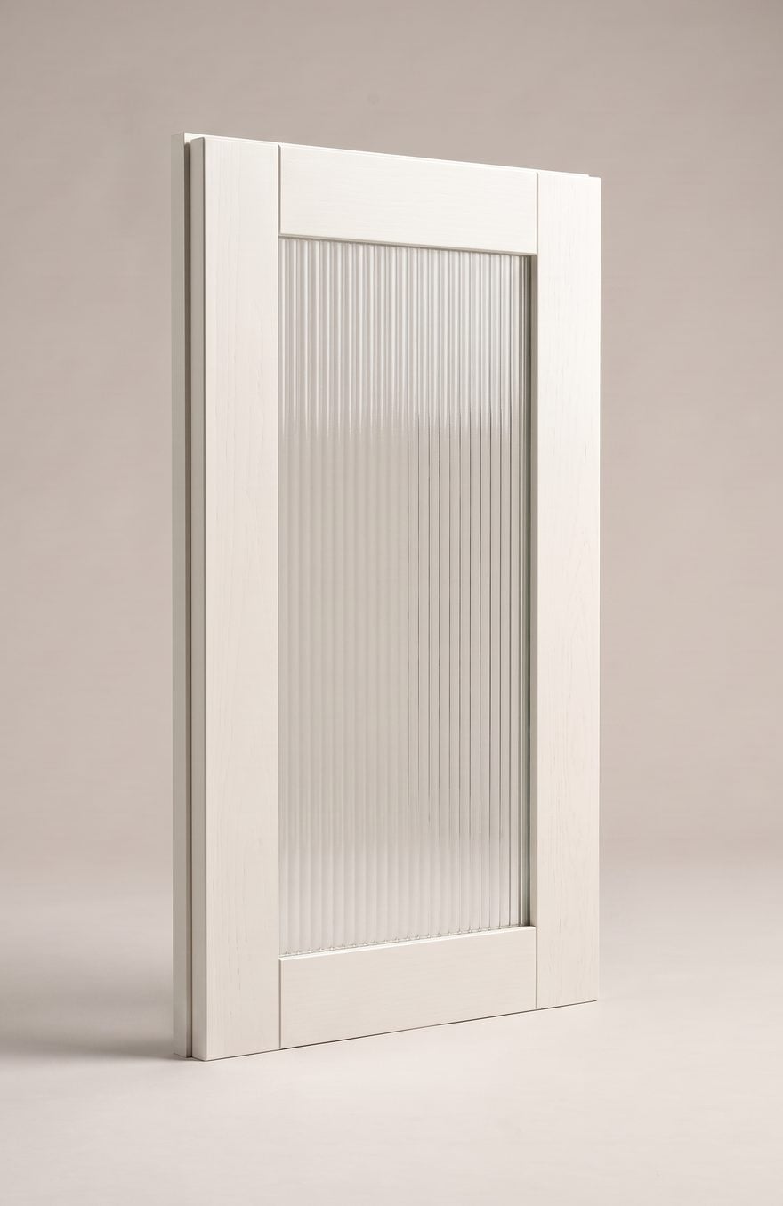 Reeded Glass-Front kitchen cabinet door illustration