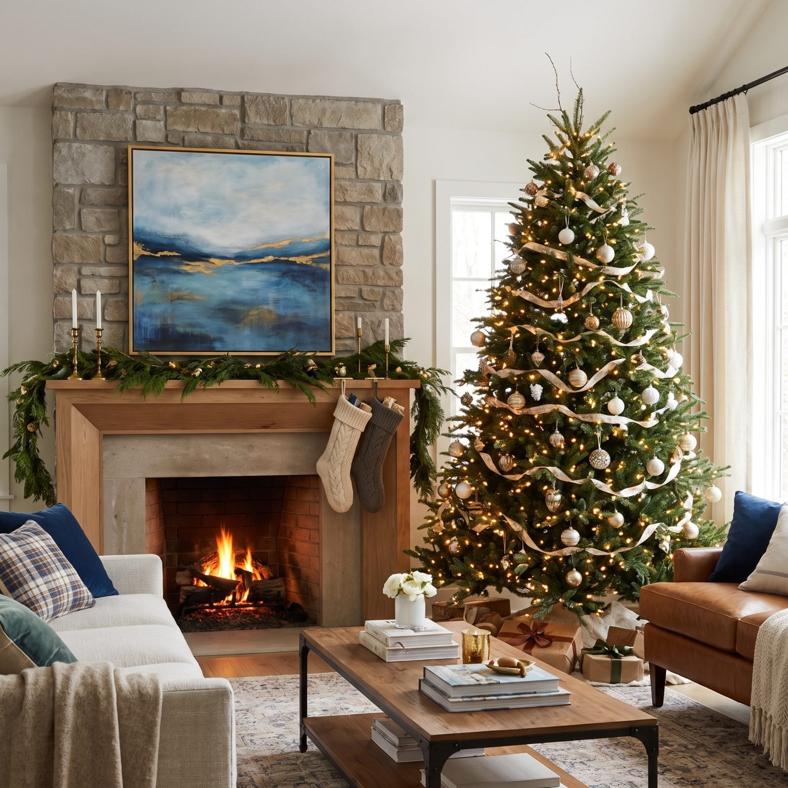 Remove the Tree Topper Competing With the Mantel Art
