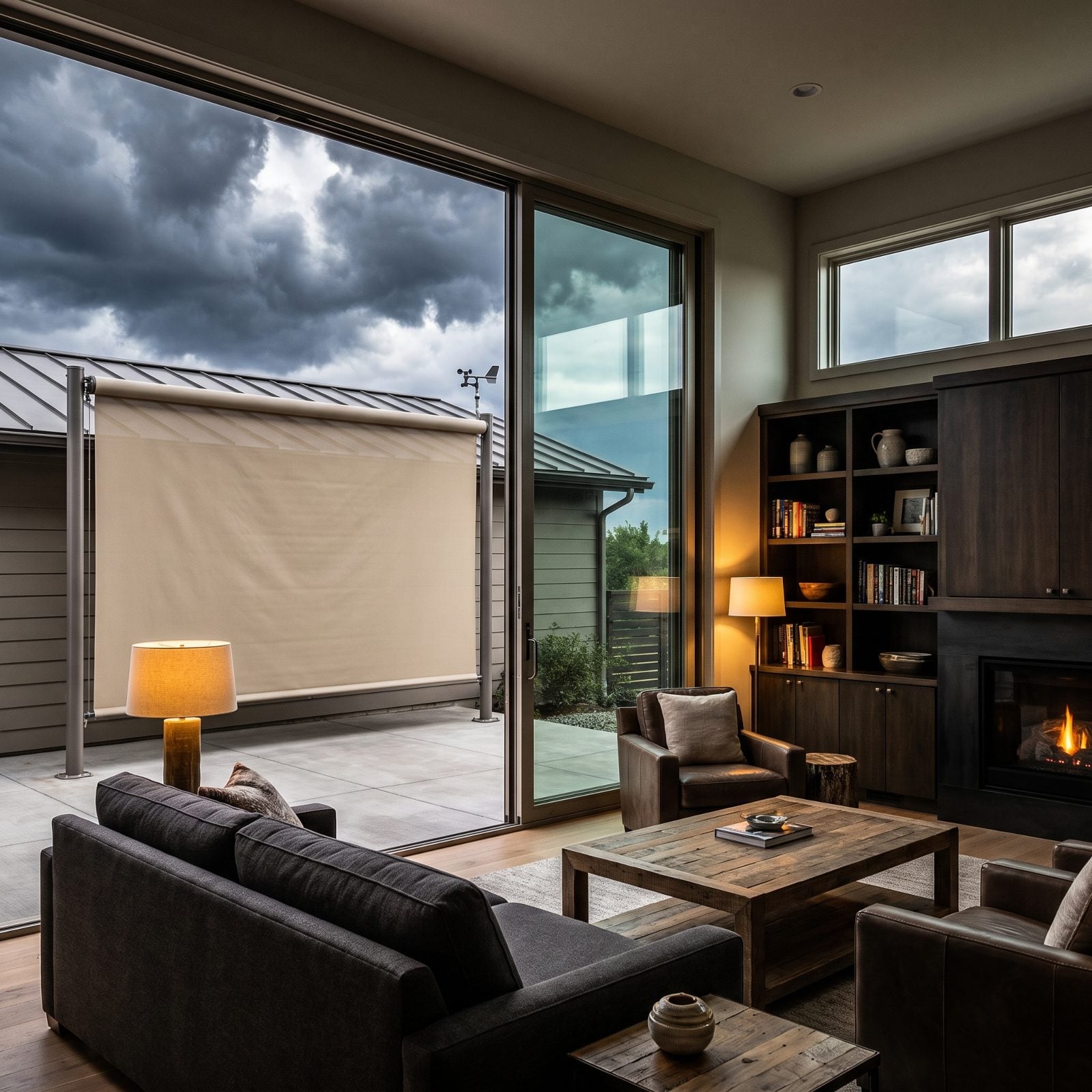 Retractable Shade Sails With Wind Sensors