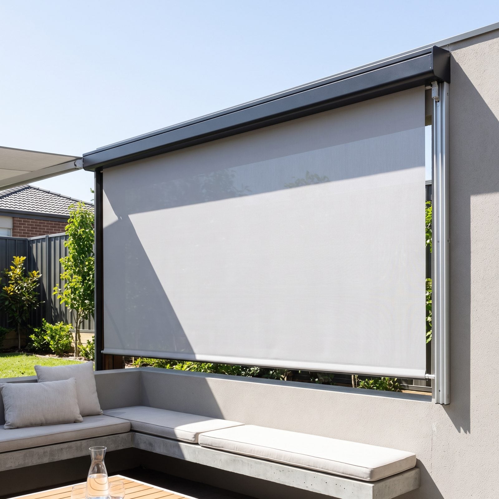 A Retractable Side Awning That Edits the View on Demand