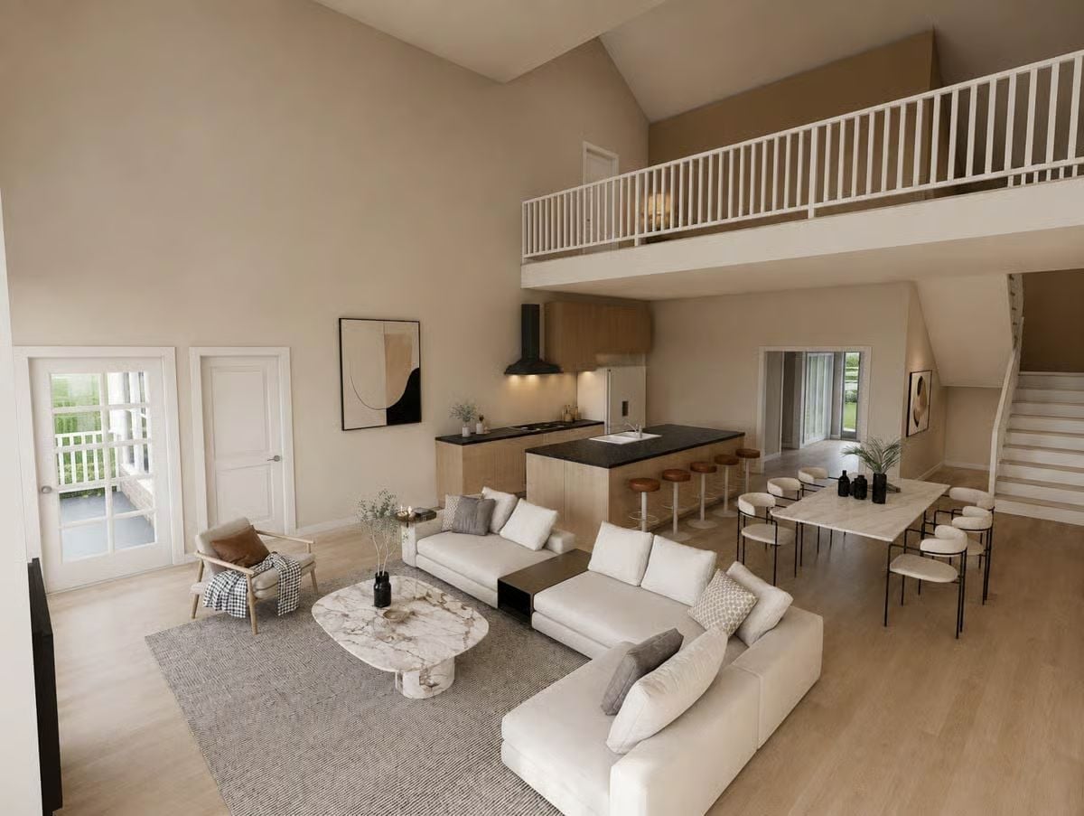 Vaulted Ceilings and an Open Plan That Lets Four Zones Coexist Without Crowding
