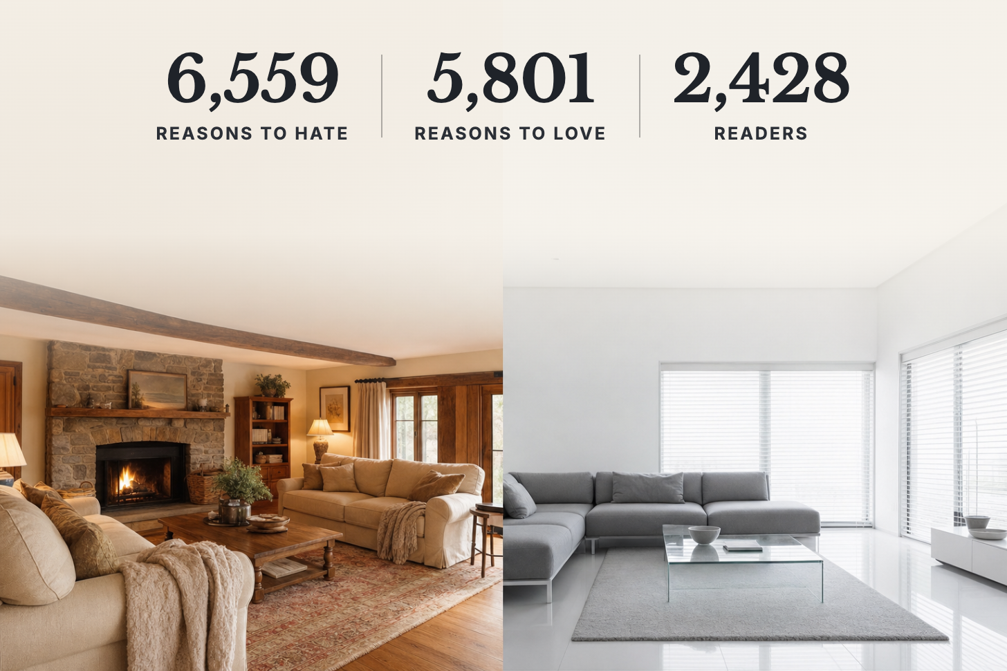 I Asked 6,559 Readers Why They Hated a Room. "Too Cold" Beat "Dated." - by the numbers