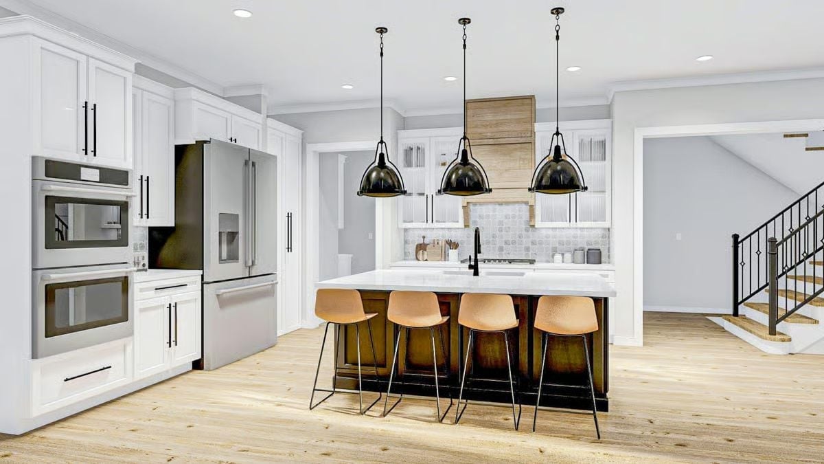 Pendant Lights Over a Kitchen Island That Earns Every Inch of Counter Space