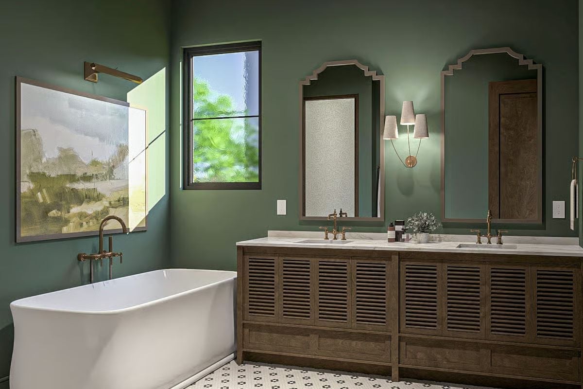 Sage Green Walls and Brass Fixtures That Know Exactly What They're Doing