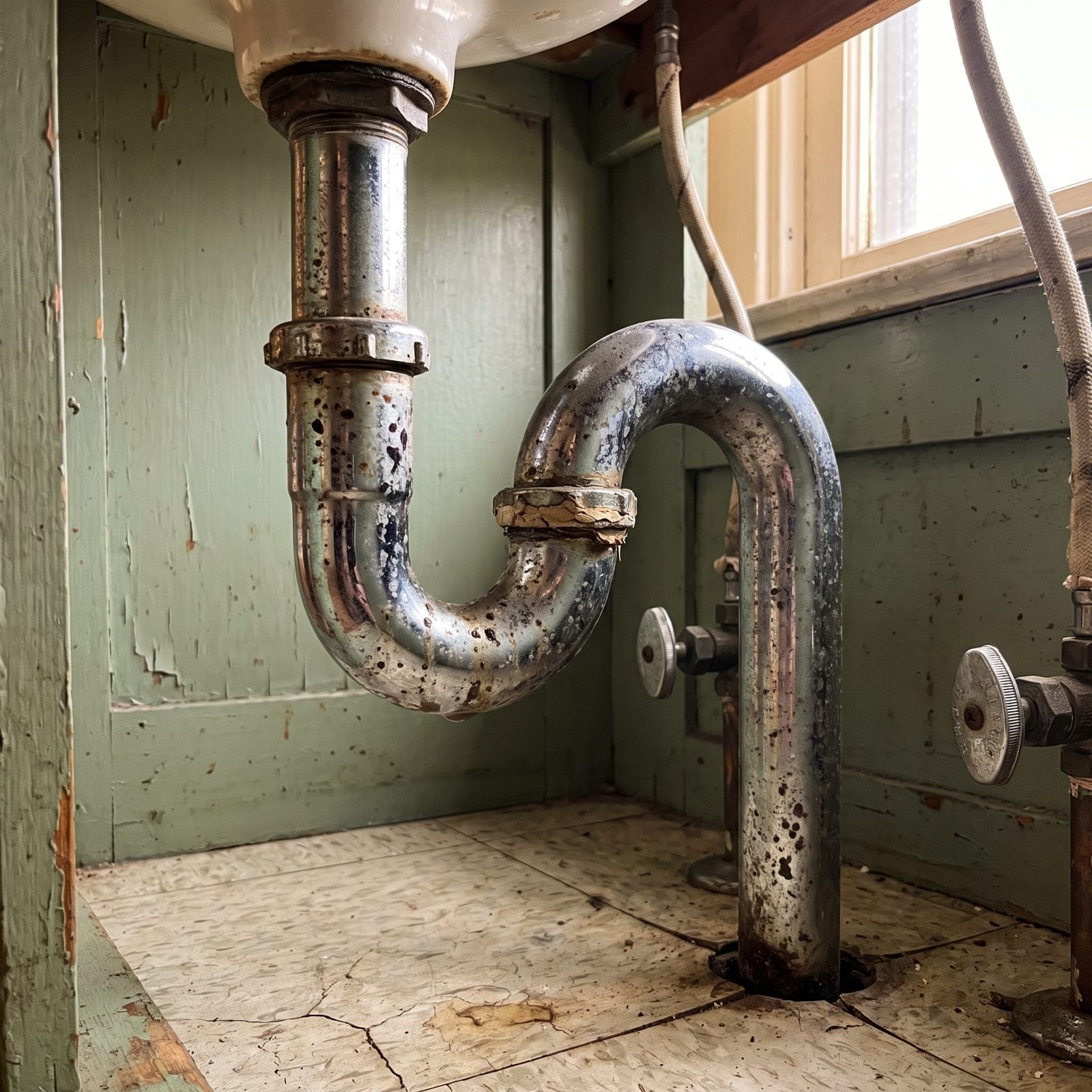 An S-Trap Beneath an Original Sink