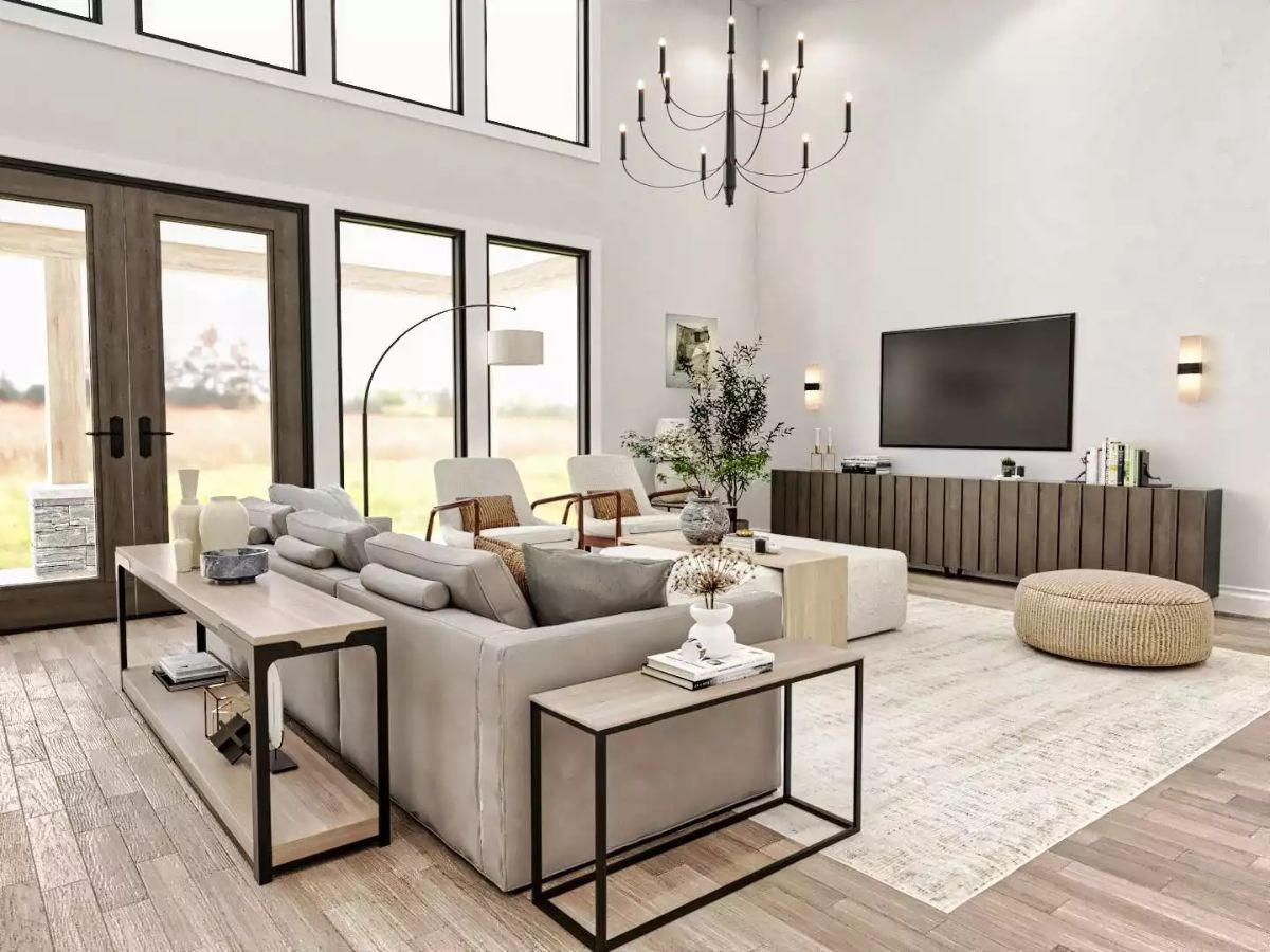 Double-Height Ceilings and a Sofa You Won't Want to Leave