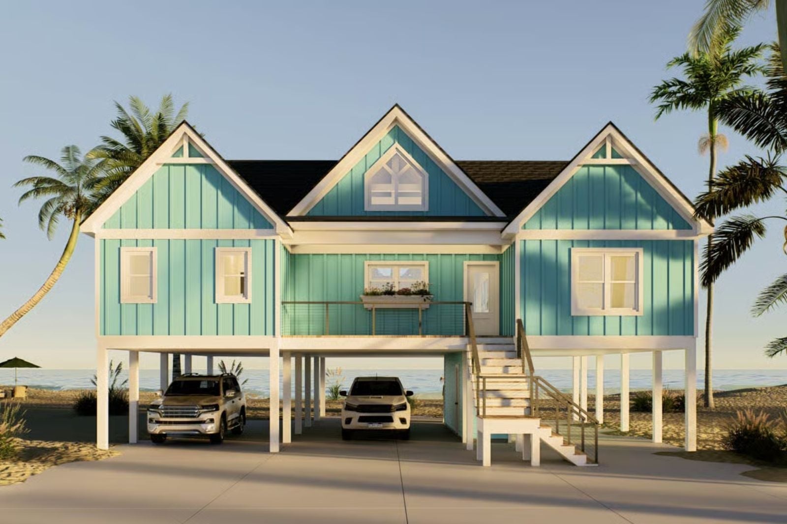 Sandpiper Stilts 3-Bedroom Coastal Vacation with Vaulted Great Room Designed for Couples Who Want a Home That Feels Like Vacation (Floor Plan)