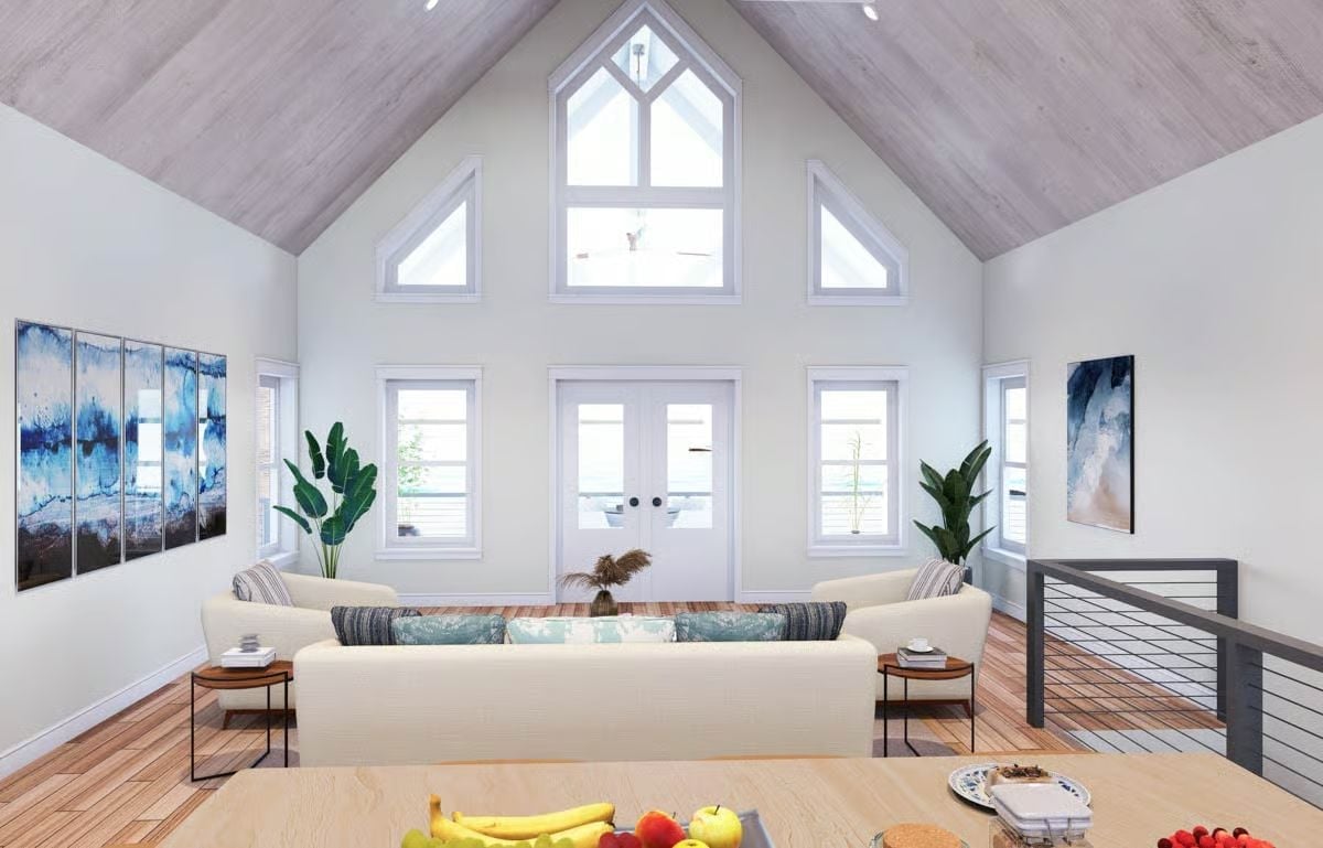 Vaulted Great Room Where Every Window Does the Work