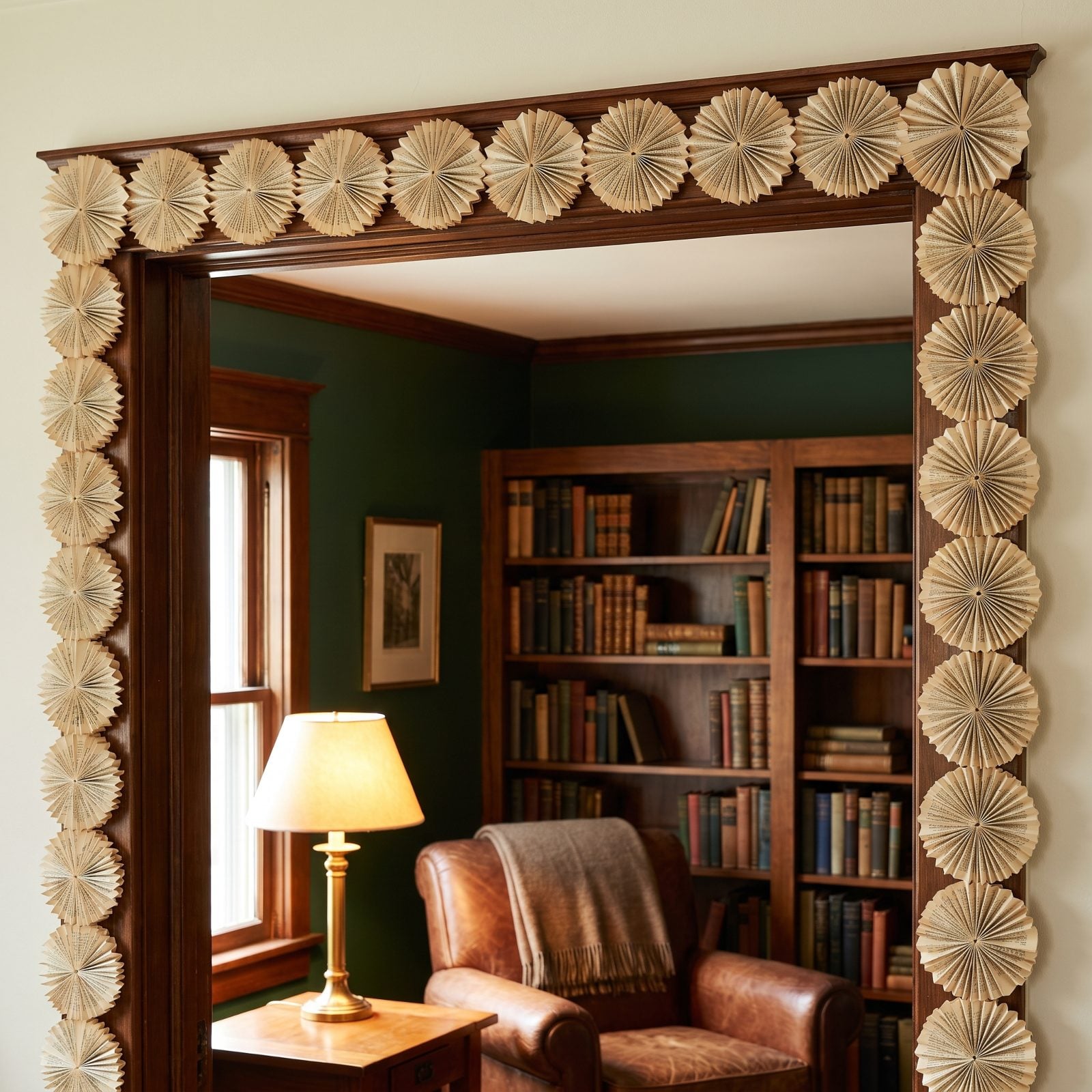 A Scalloped Border Folded From Old Book Pages