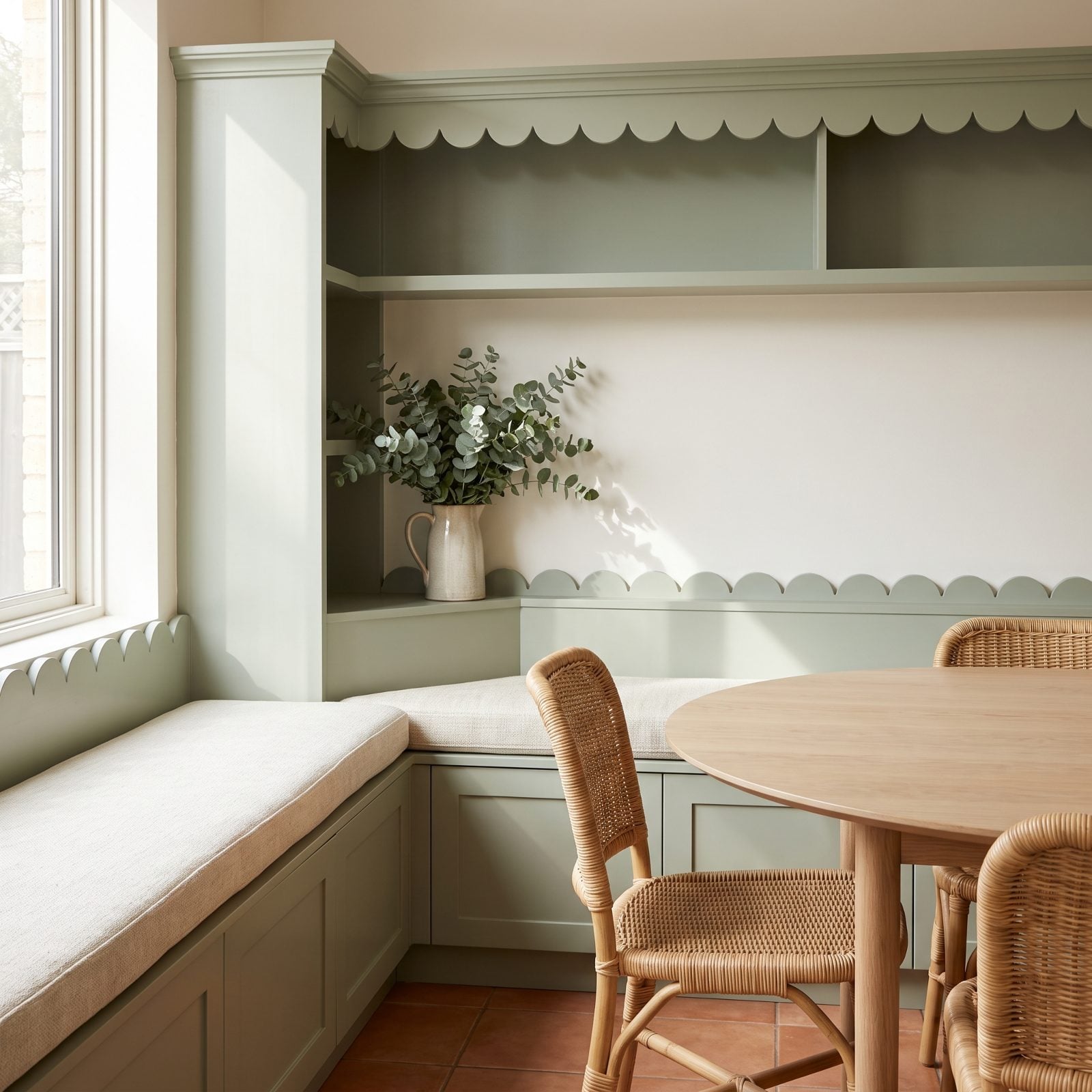 Scalloped Wood Trim, Softened for Now