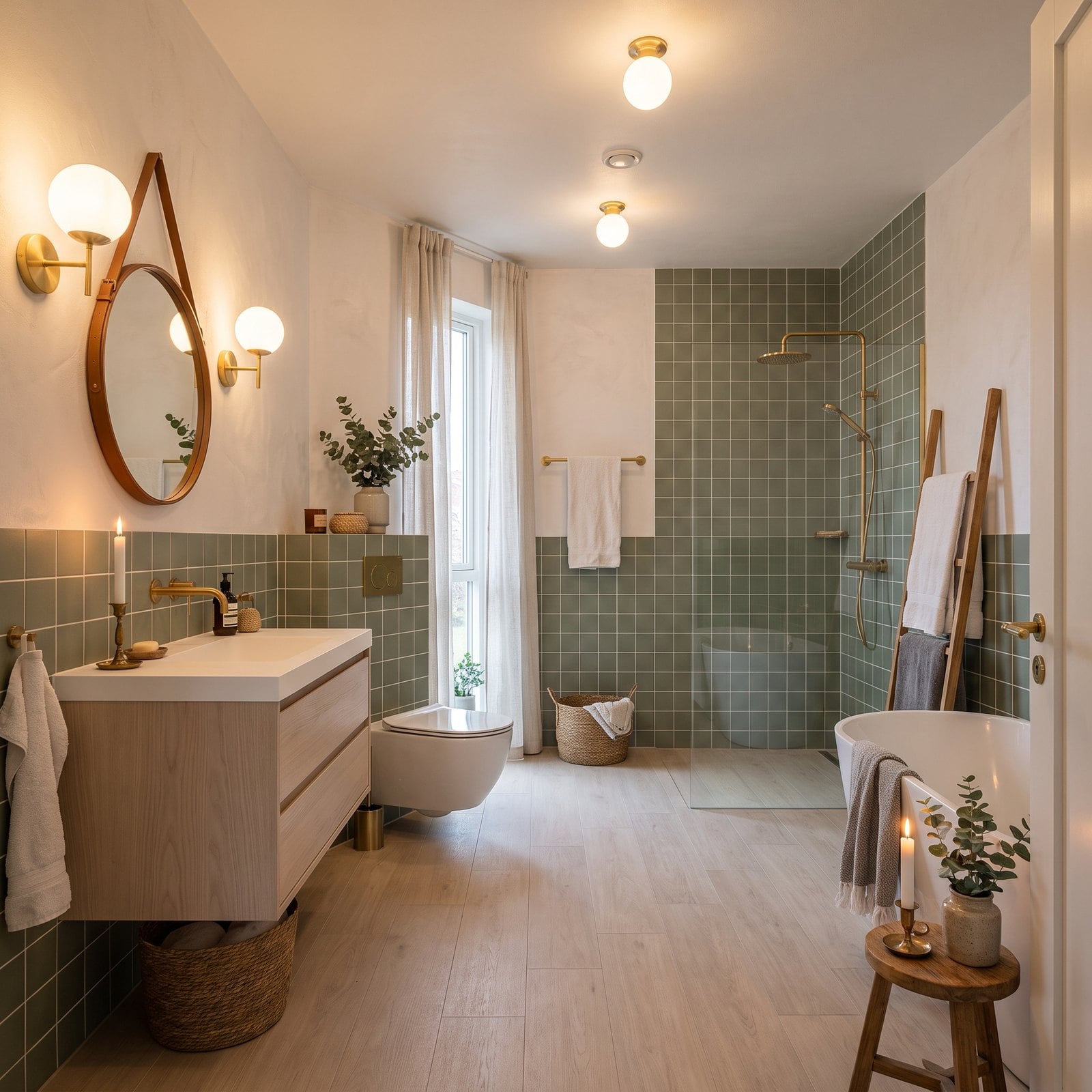 Scandinavian Simplicity With Sage Tile and Pale Ash