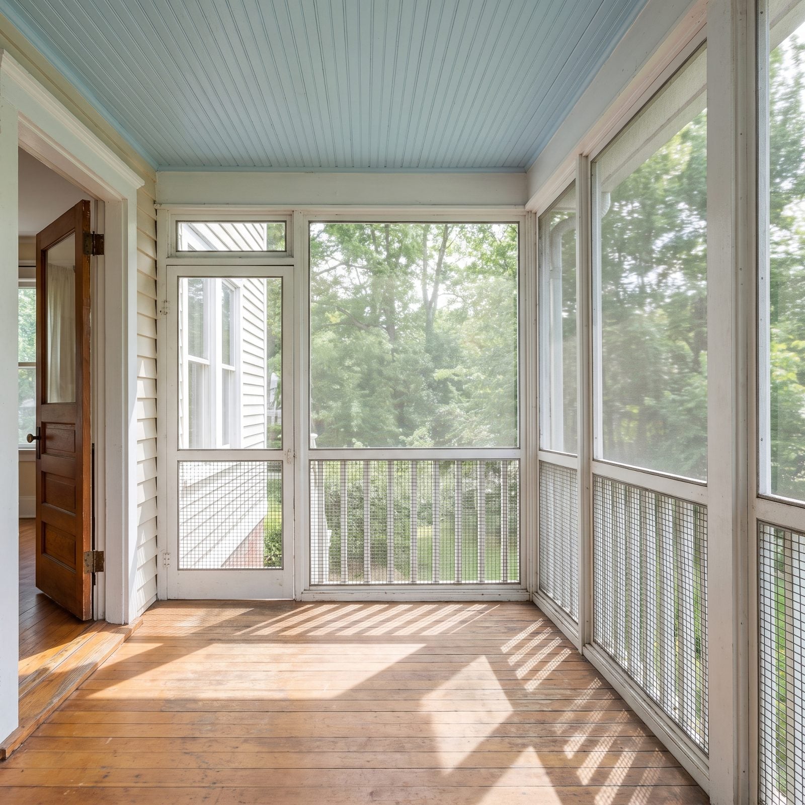 A Screened Sleeping Porch Off the Bedroom
