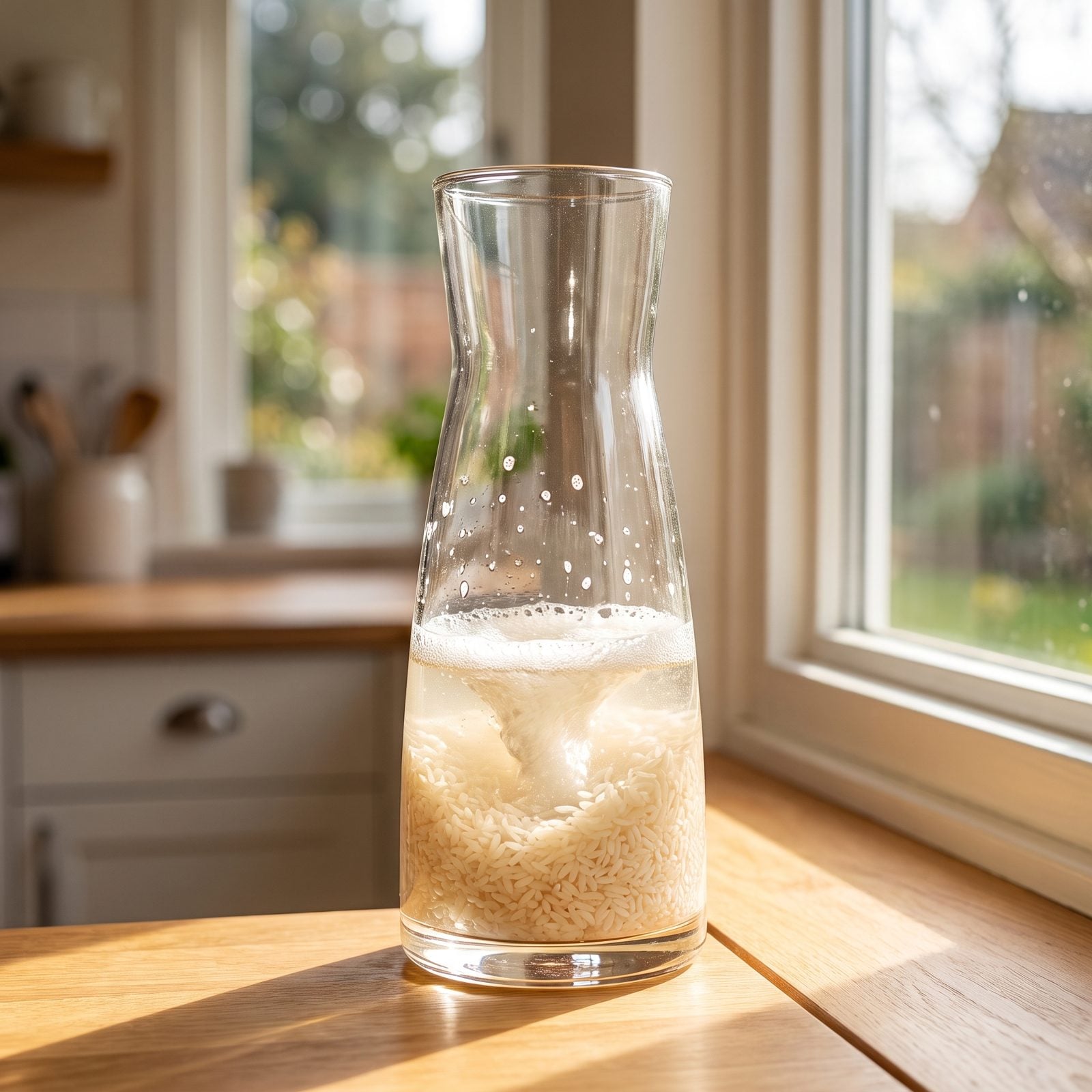 Scrub the Bottom of Narrow Vases With Rice and Soapy Water