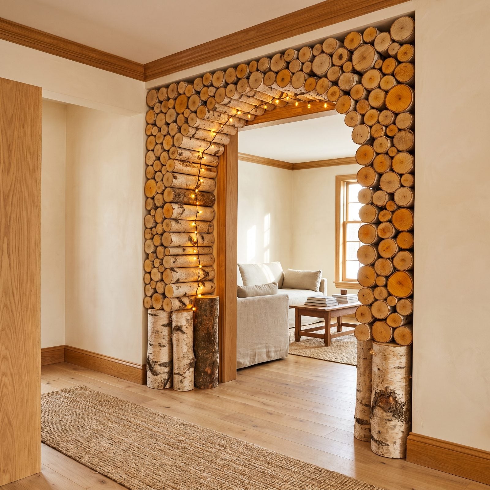 A Sculptural Arch Built From Bundled Firewood