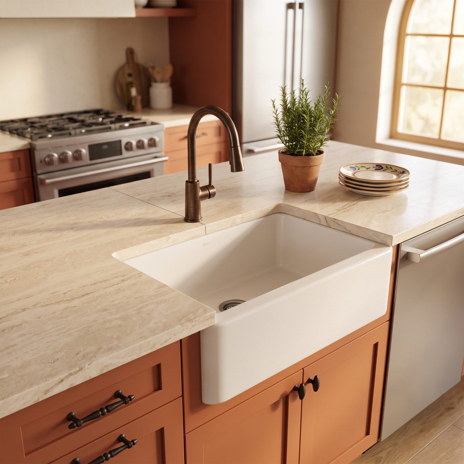 A Seam Cutting Straight Through the Sink