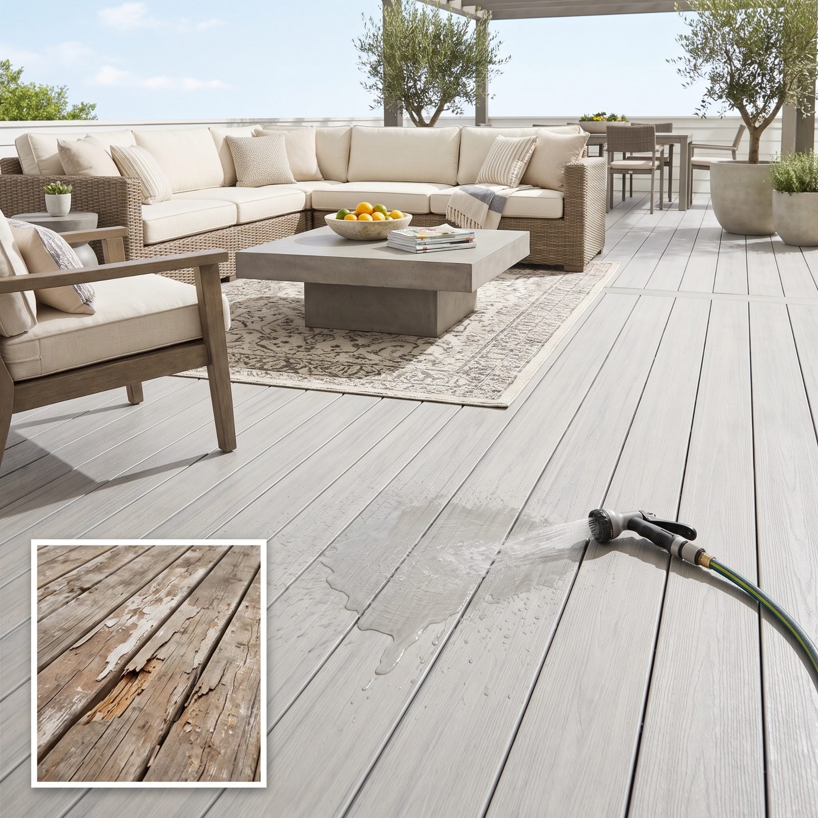 Self-Cleaning Composite Decking