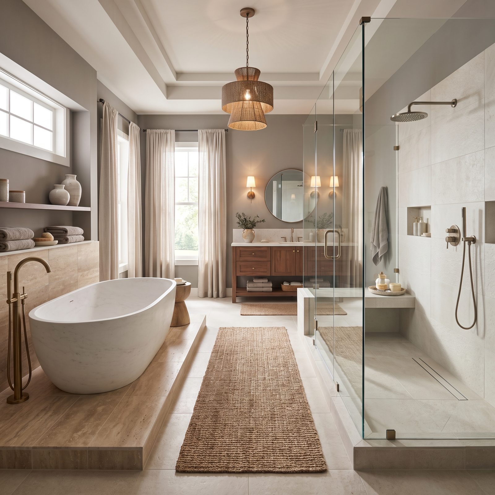 A Separate Tub and Shower