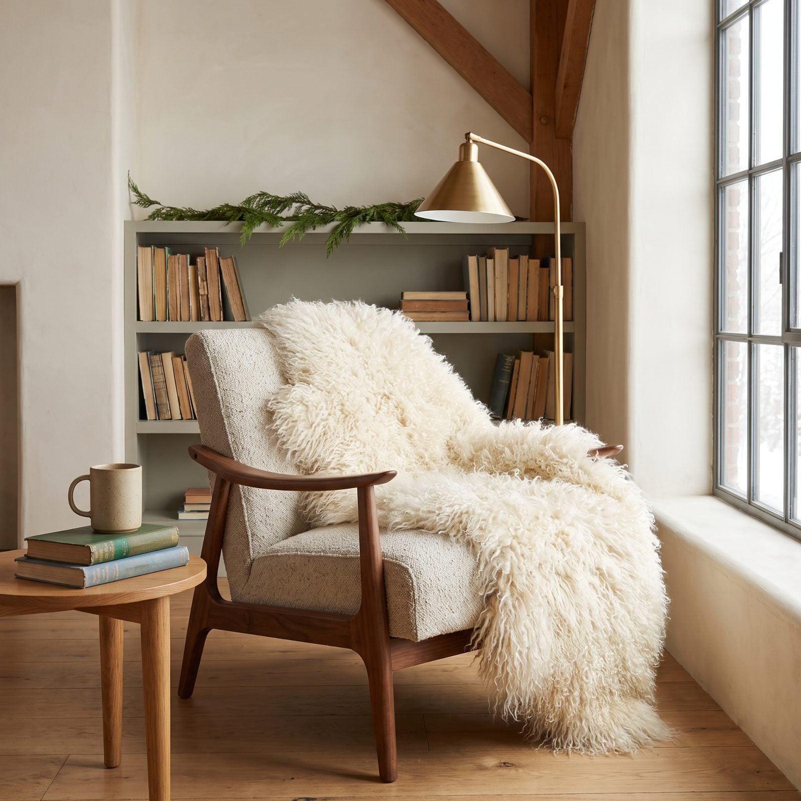 A Sheepskin Added to a Favorite Reading Chair