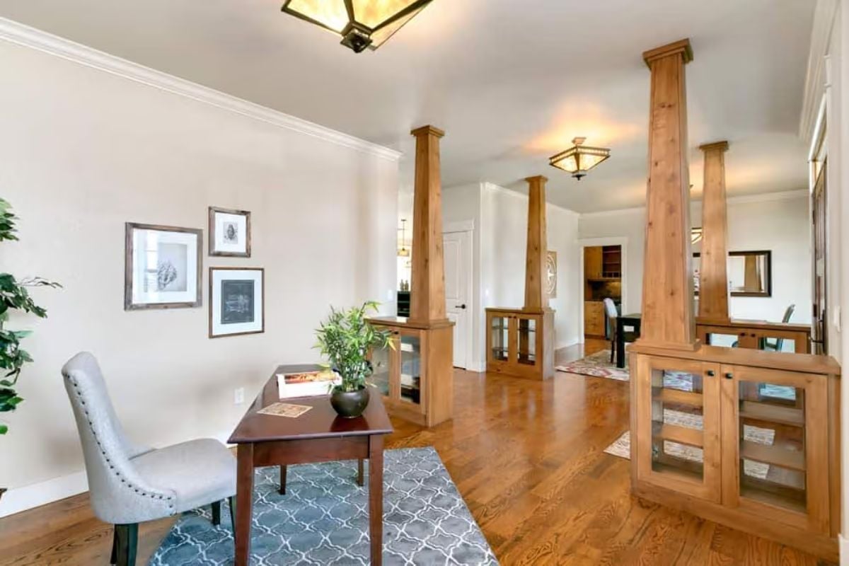Craftsman Columns and Built-In Cabinetry That Do Real Structural Work