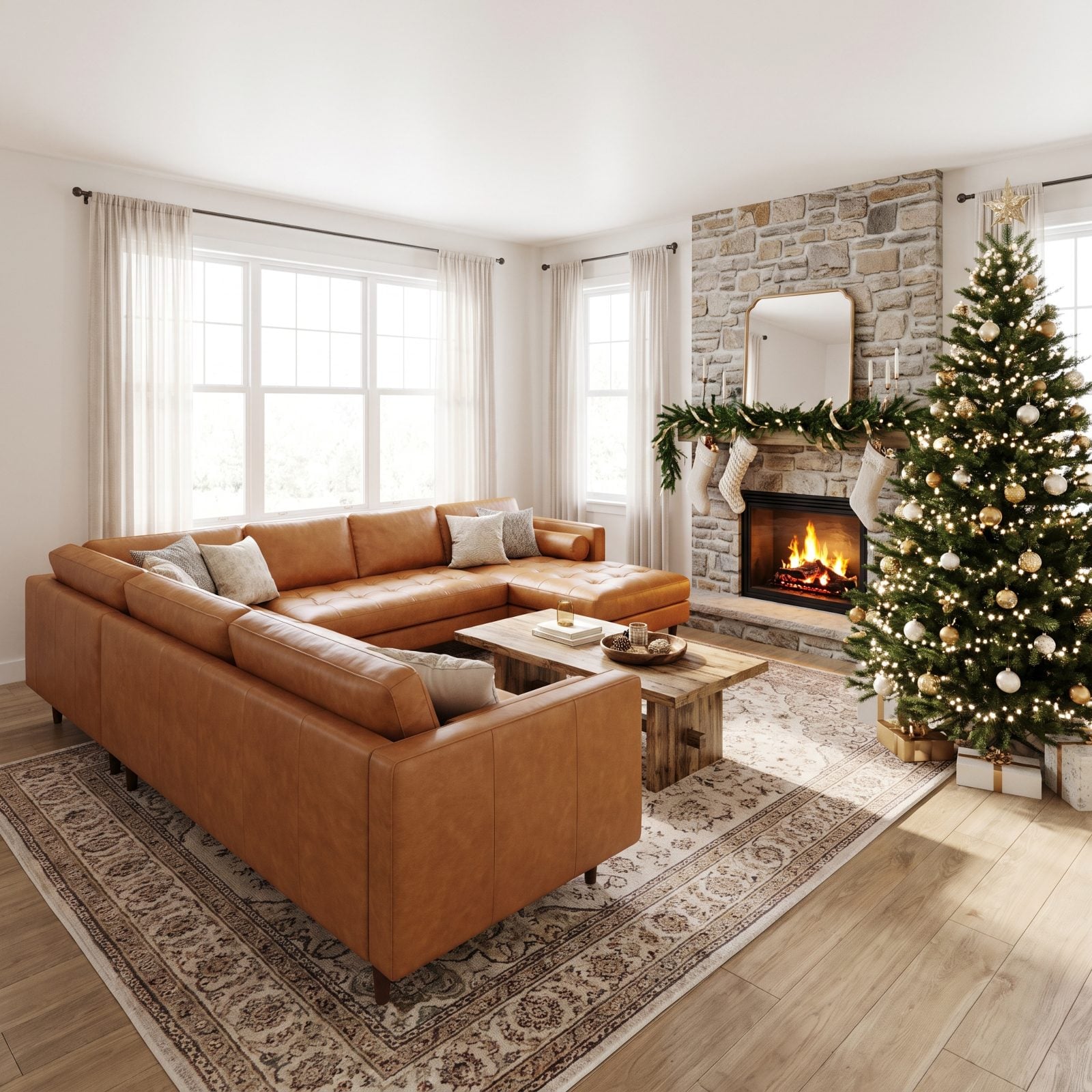Shift the Sofa to Face the Hearth Rather Than the Tree