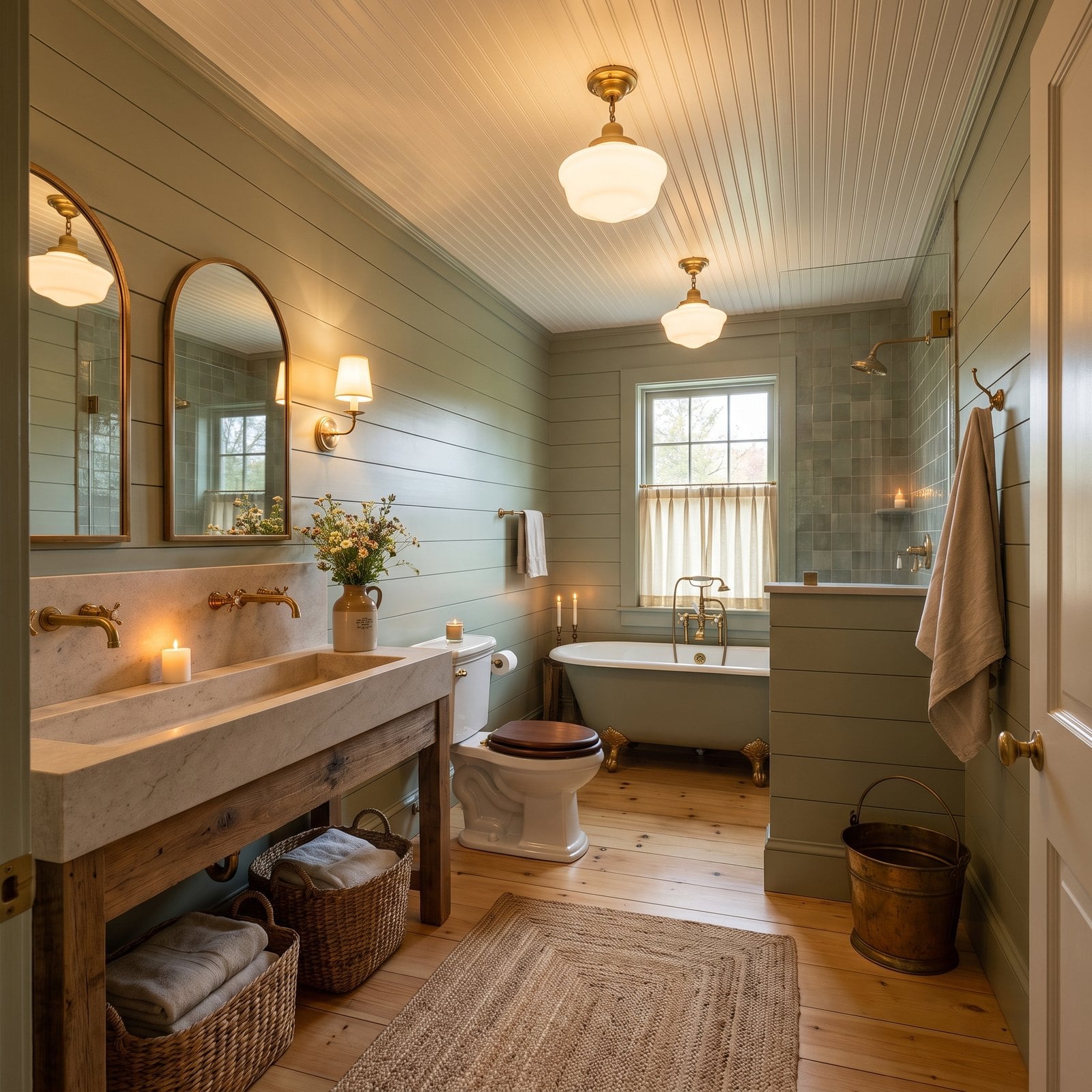 Shiplap, Wide Pine Floors and a Farmhouse Trough Sink