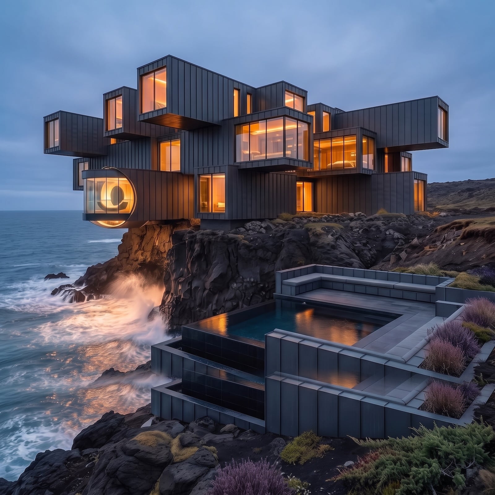 What Happens When 16 Shipping Containers Meet Black Volcanic Cliffs? AI Created 38 Extraordinary Transformations