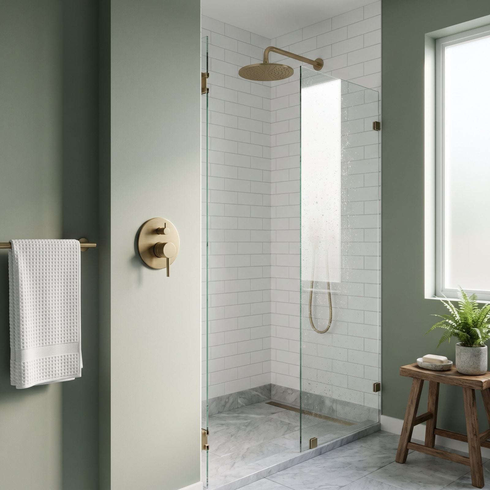 Shower Controls Beside the Entrance: End the Cold-Water Dance